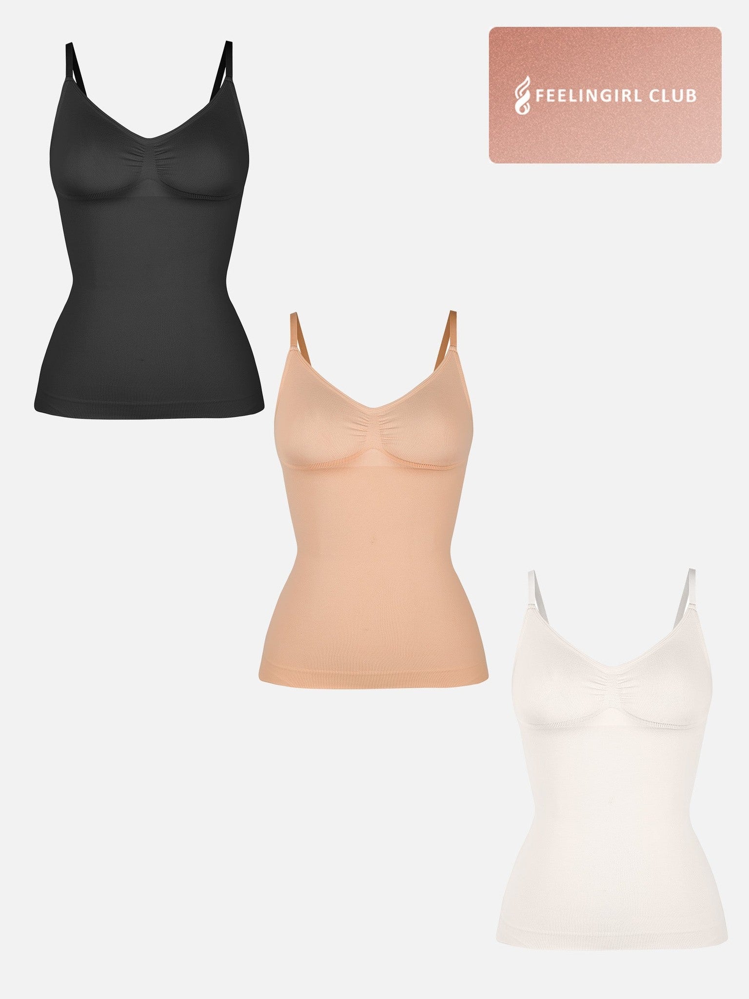 3-Pack Bust Support Waist Control Shape Tank Top Bundle