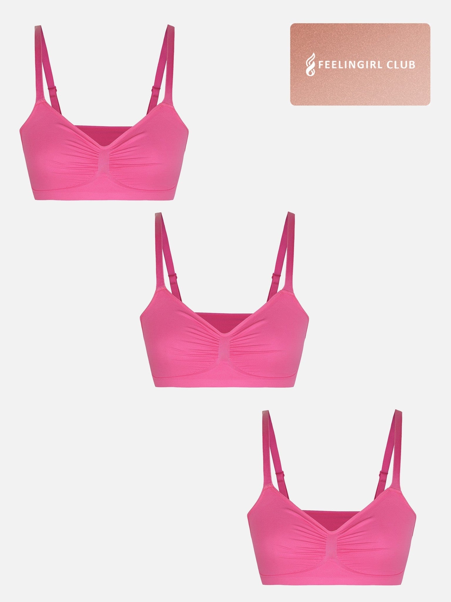 3-Pack Seamless Smooth Wireless Bra Bundle