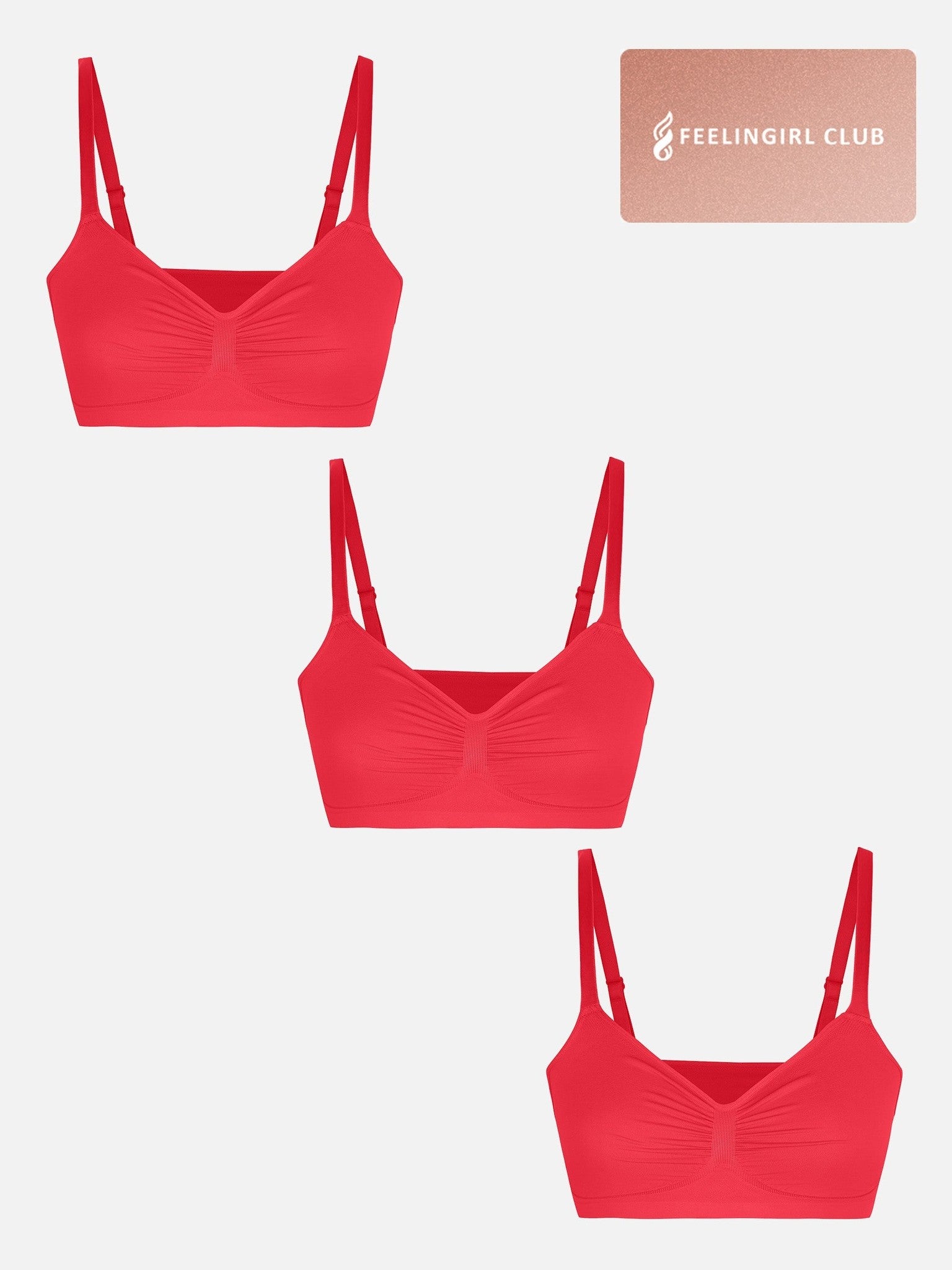 3-Pack Seamless Smooth Wireless Bra Bundle
