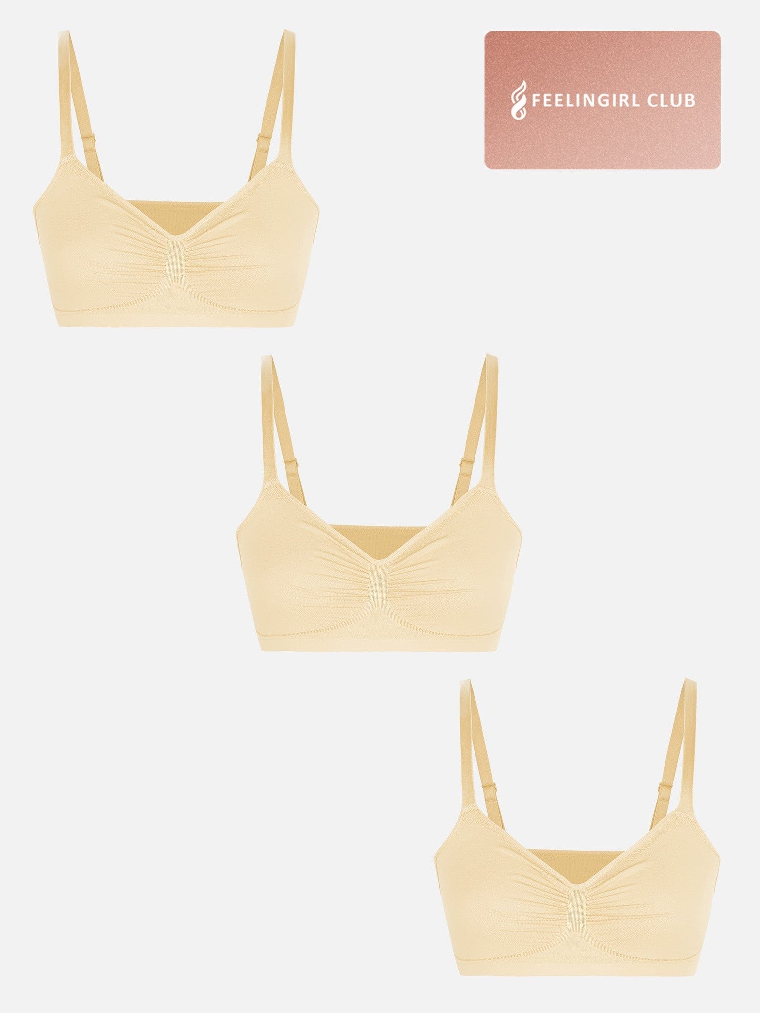3-Pack Seamless Smooth Wireless Bra Bundle