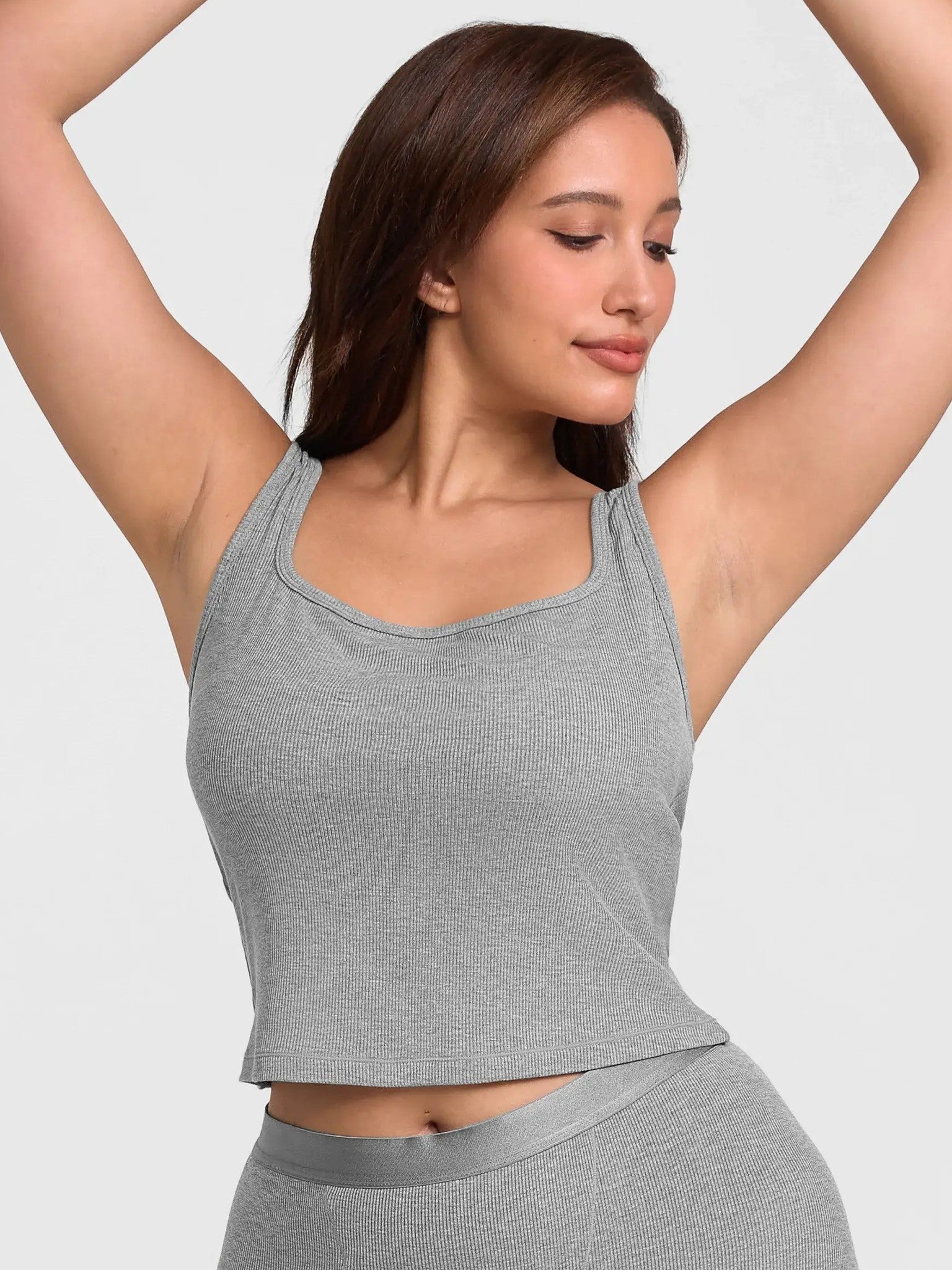 Feelingirl Breathable Ribbed Sleeveless Tank Top