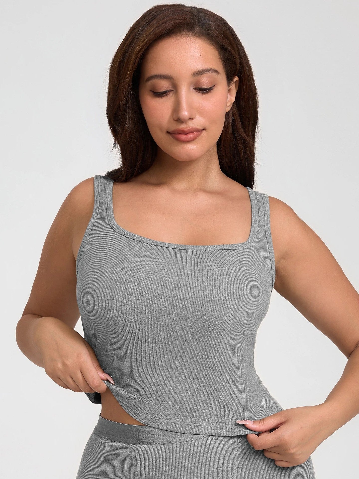 Feelingirl Breathable Ribbed Sleeveless Tank Top