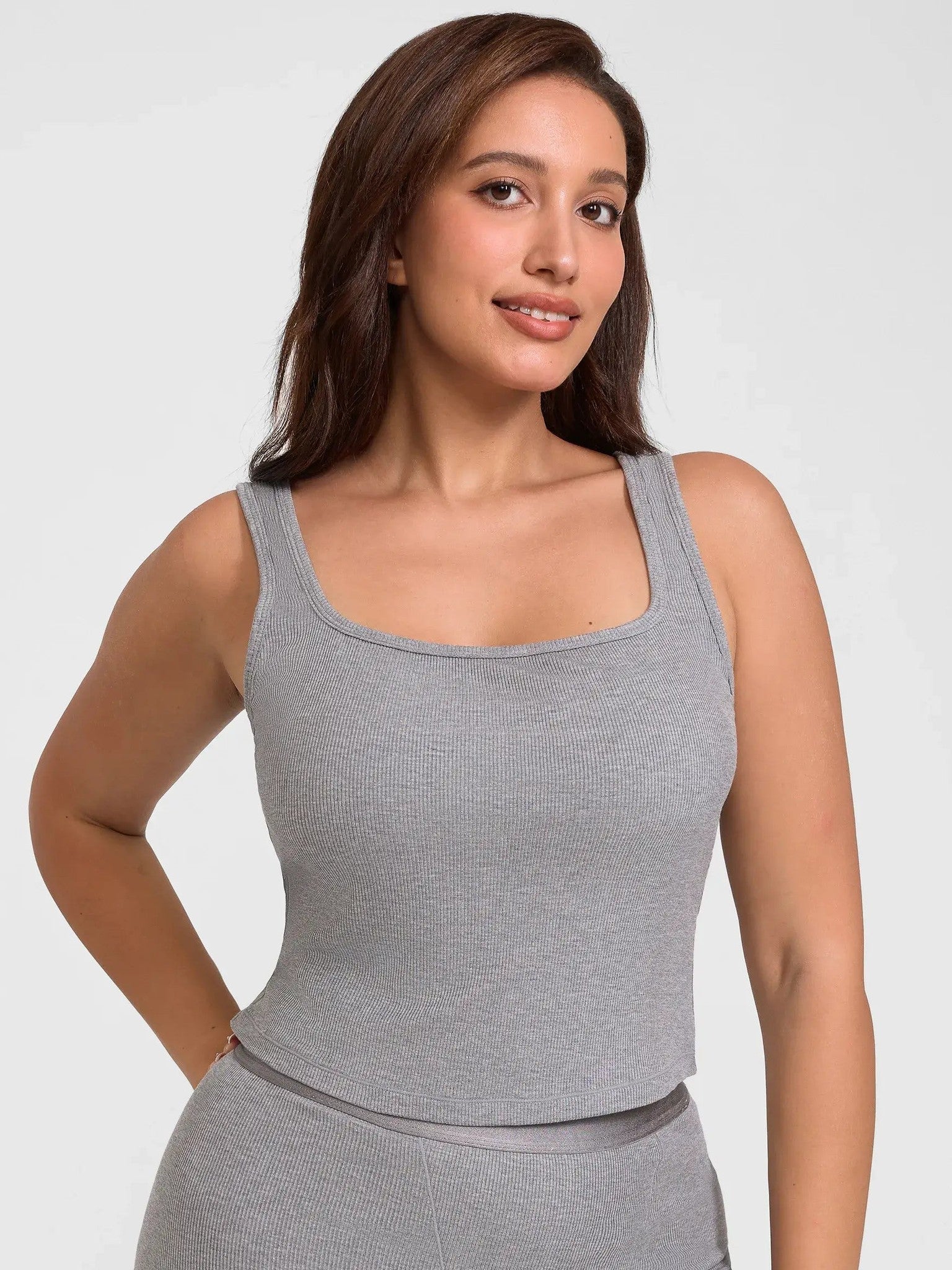 Feelingirl Breathable Ribbed Sleeveless Tank Top