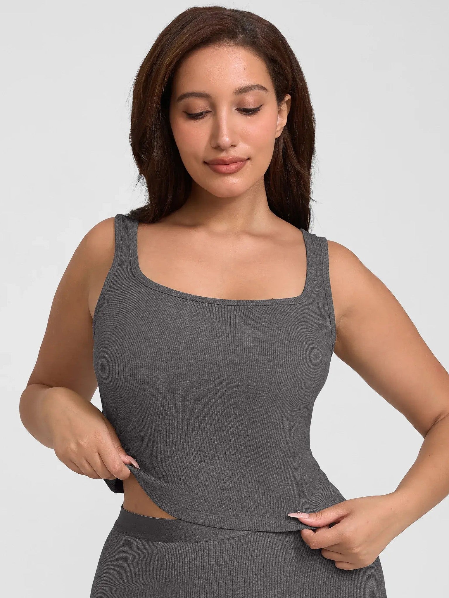 Feelingirl Breathable Ribbed Sleeveless Tank Top