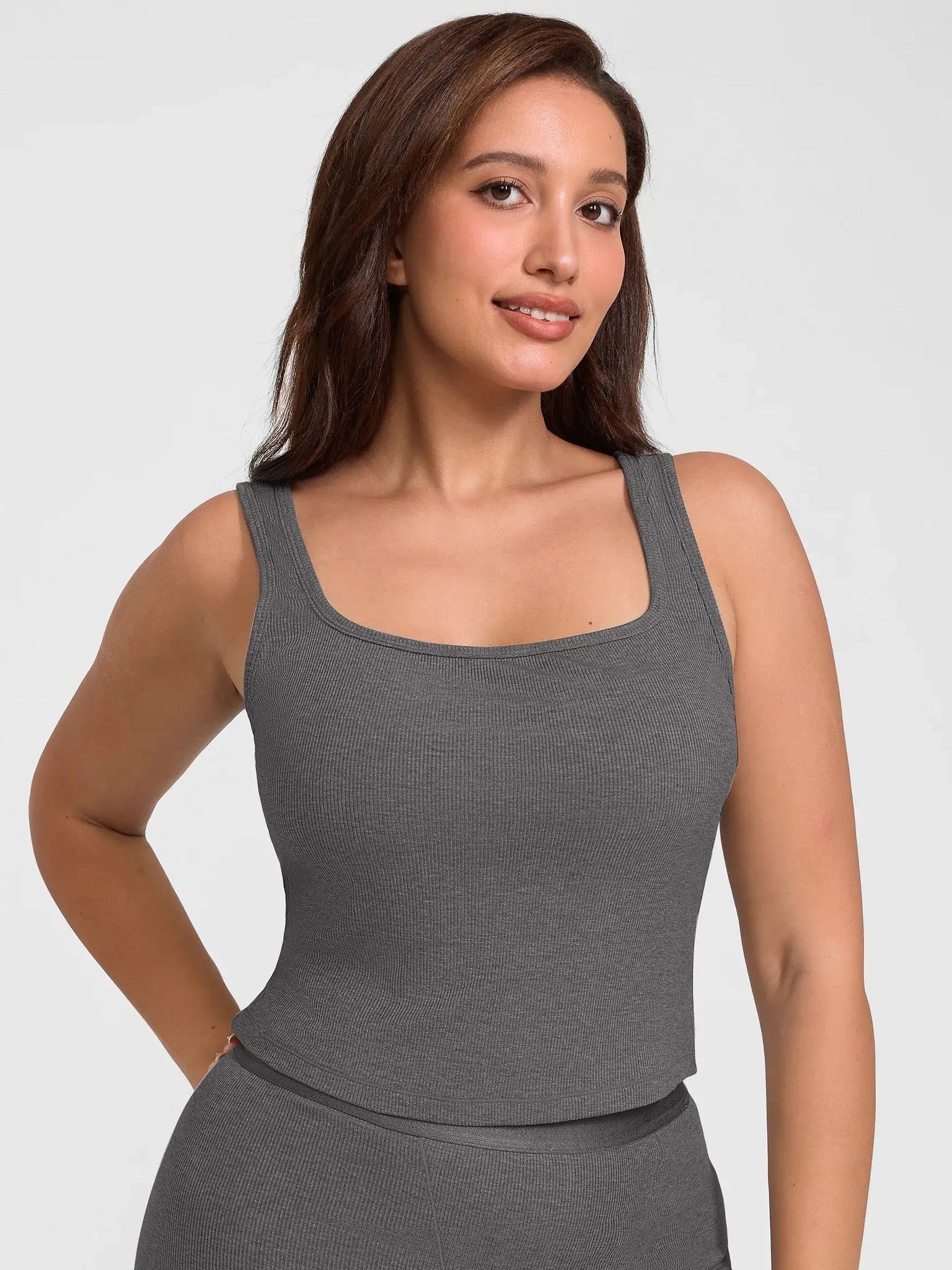 Feelingirl Breathable Ribbed Sleeveless Tank Top