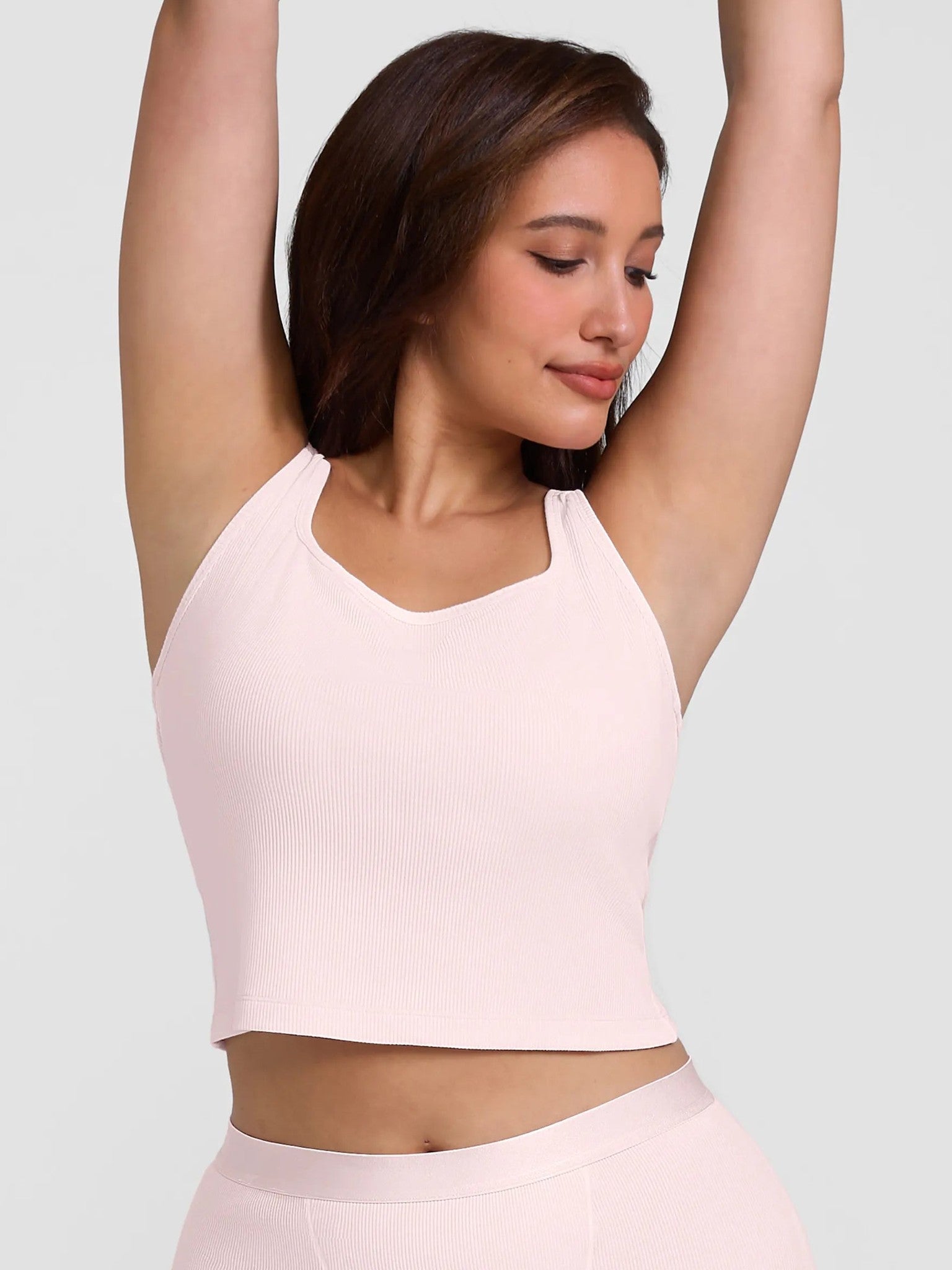 Feelingirl Breathable Ribbed Sleeveless Tank Top