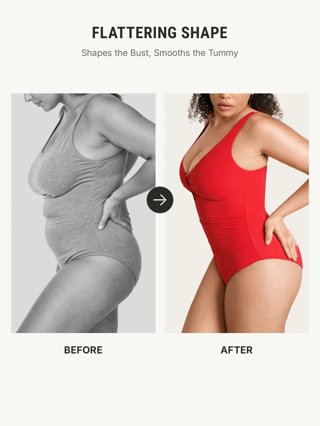 Feelingirl Deep V Metal Ring Ruched Sculpting Swimsuit