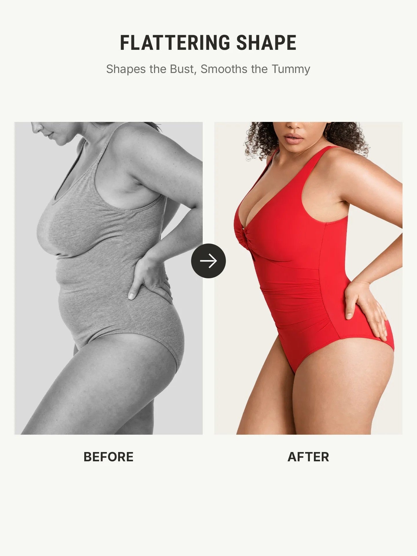 Feelingirl Deep V Metal Ring Ruched Sculpting Swimsuit