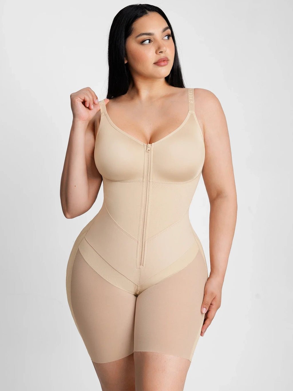 Feelingirl Full-Coverage Chest Faja Tummy Control Butt Lift Bodysuit