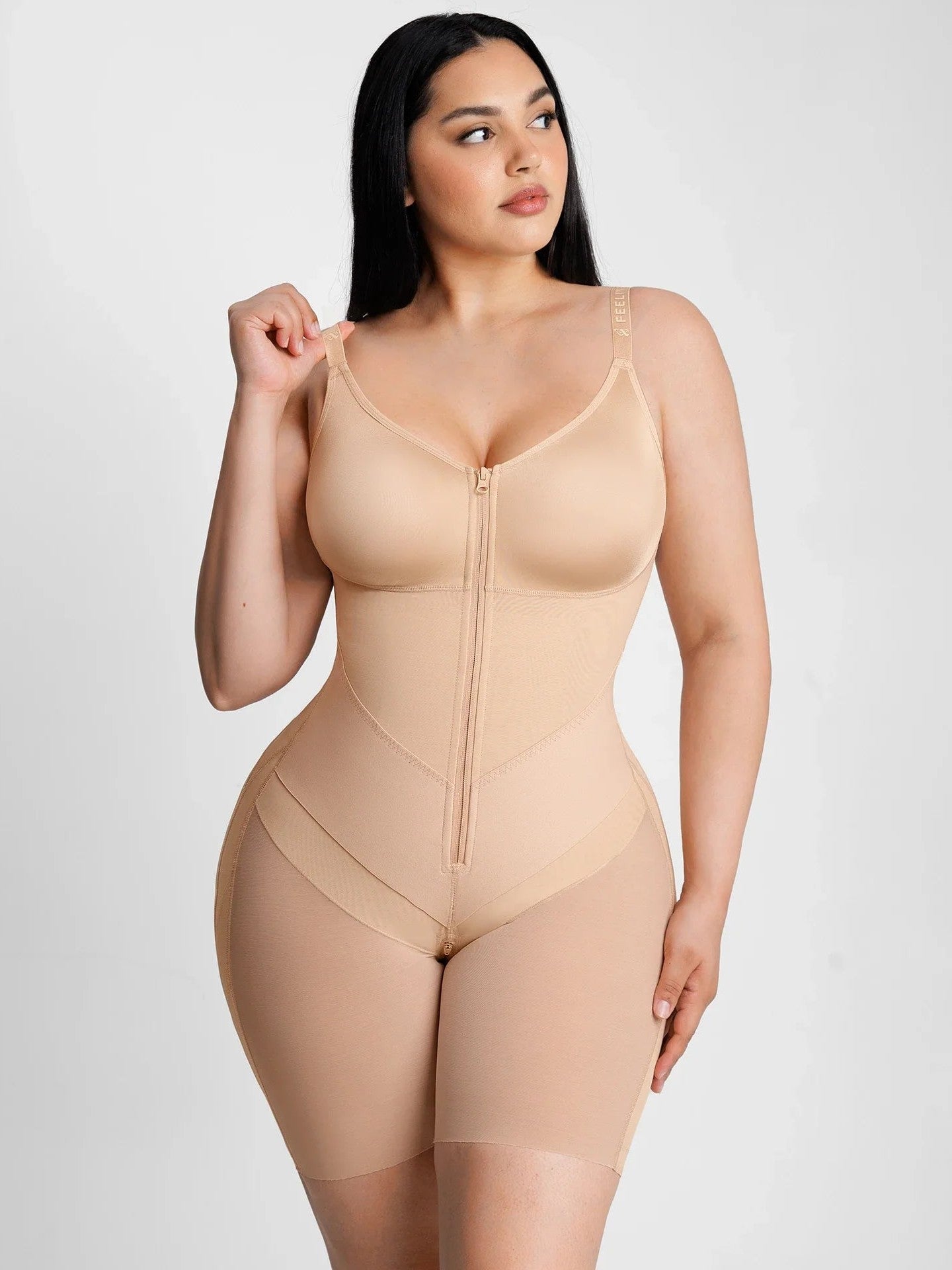 Feelingirl Full-Coverage Chest Faja Tummy Control Butt Lift Bodysuit