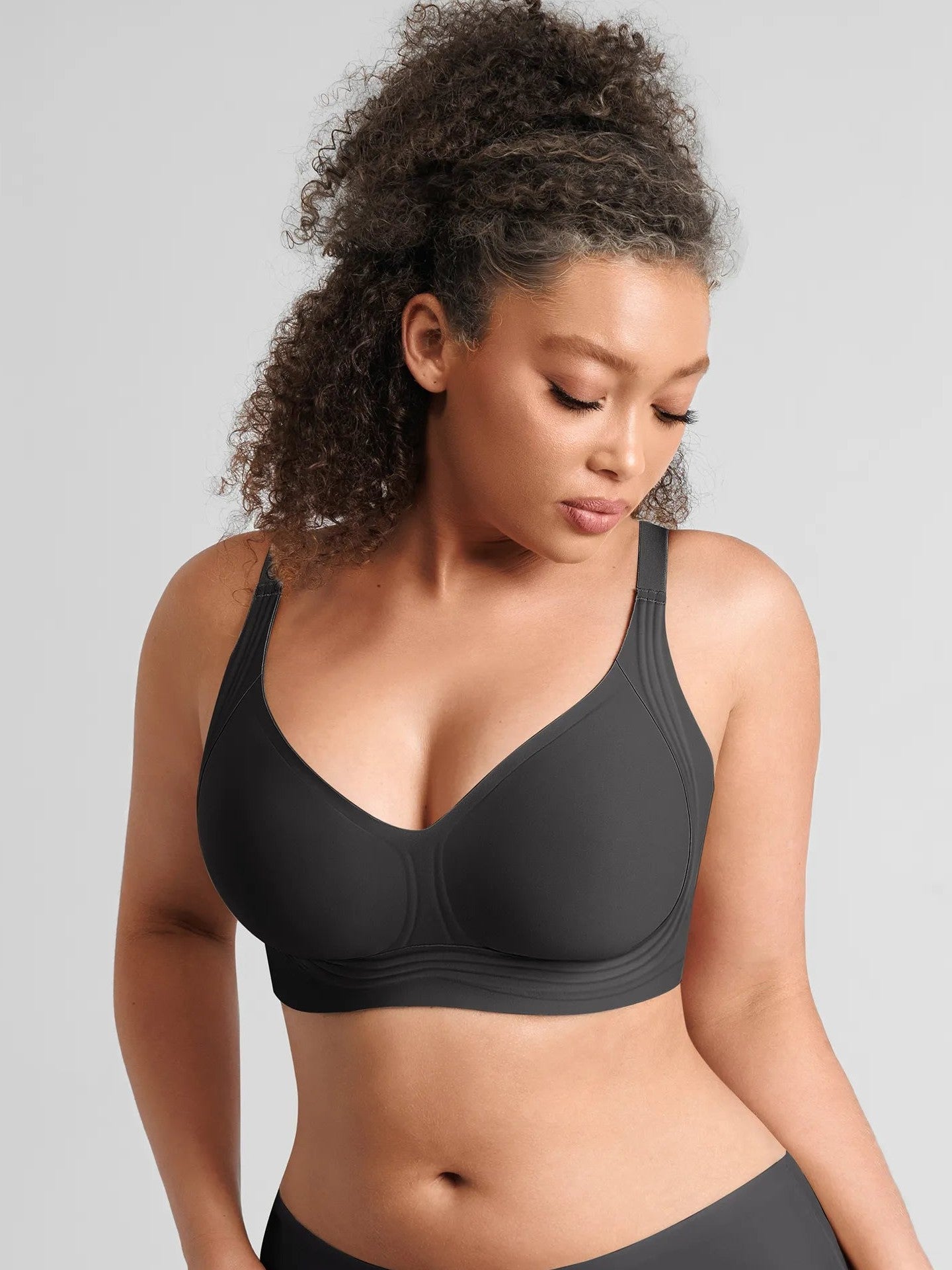 Feelingirl Jelly-Support Comfort Wireless Seamless Plunge Bra