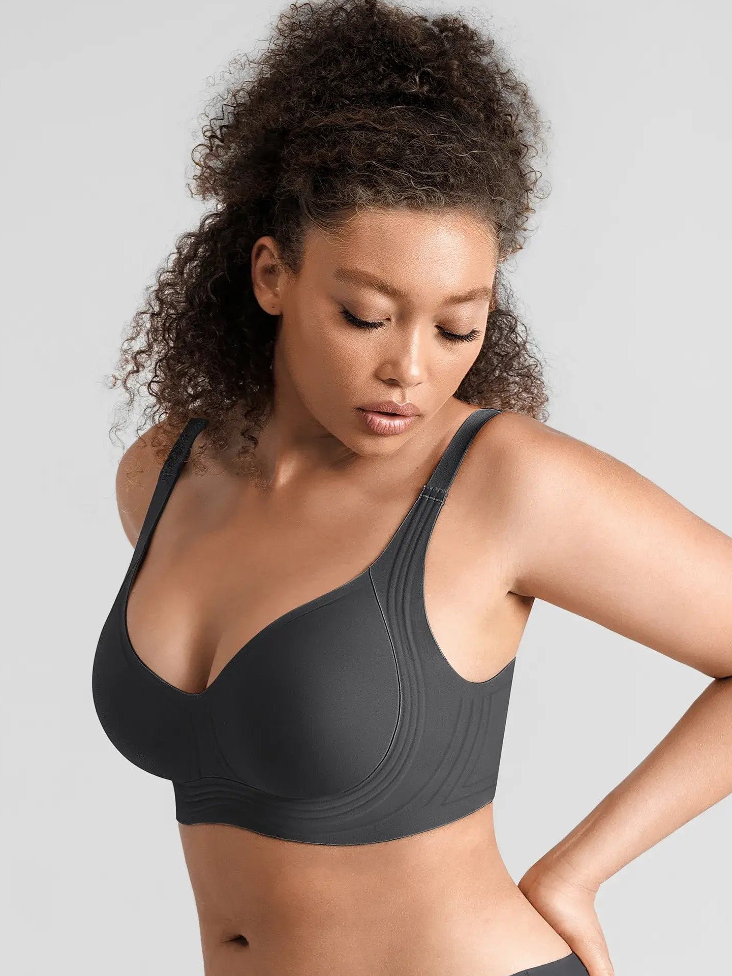 Feelingirl Jelly-Support Comfort Wireless Seamless Plunge Bra
