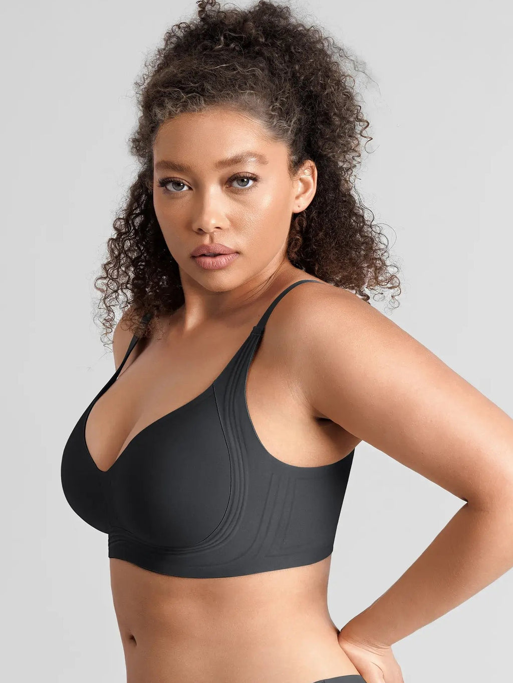 Feelingirl Jelly-Support Comfort Wireless Seamless Plunge Bra