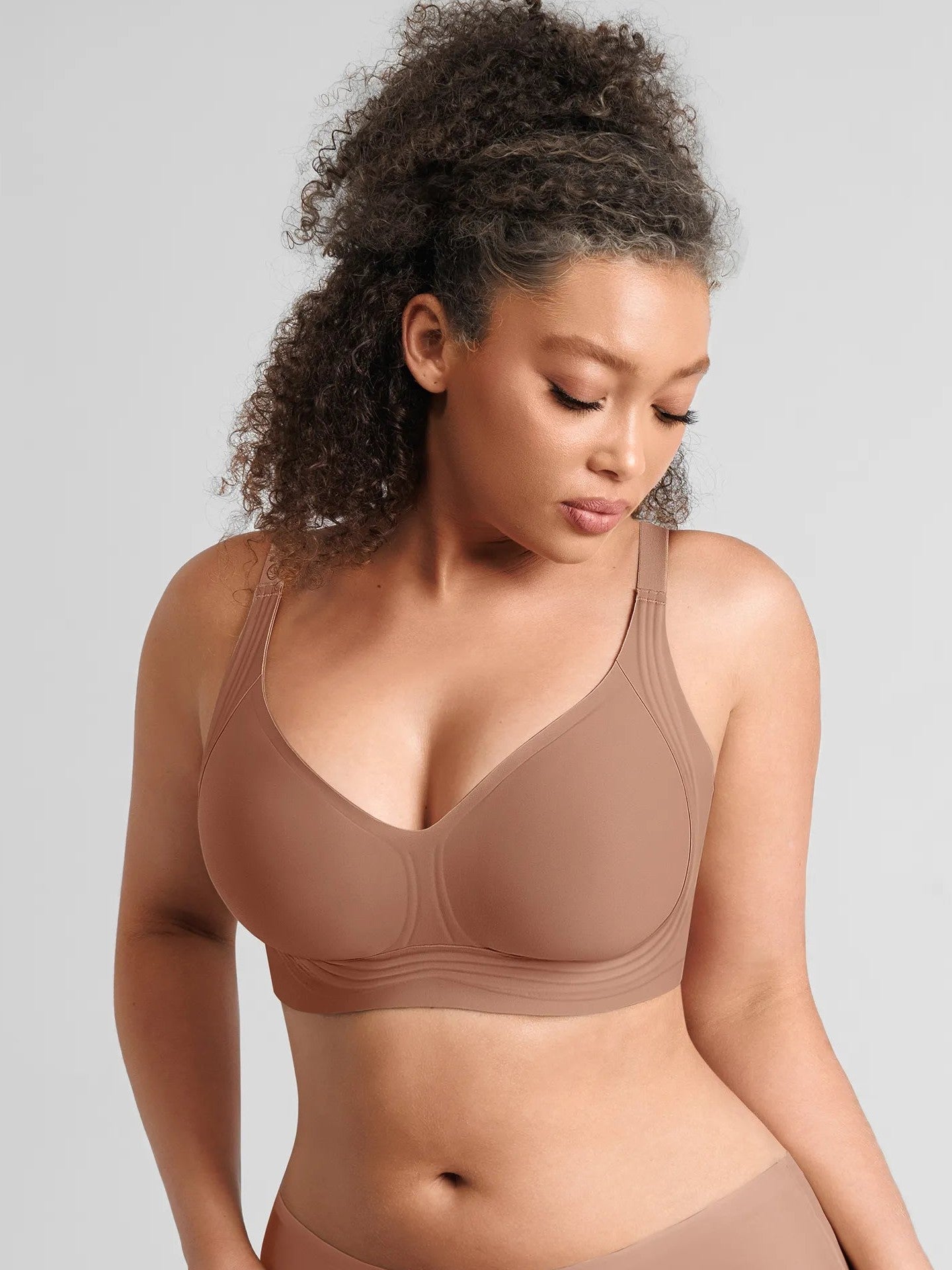 Feelingirl Jelly-Support Comfort Wireless Seamless Plunge Bra