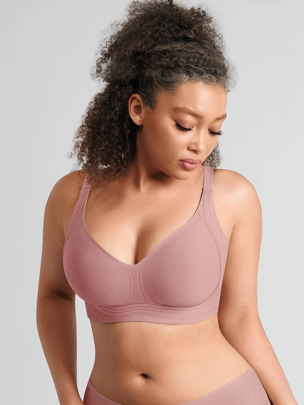 Feelingirl Jelly-Support Comfort Wireless Seamless Plunge Bra