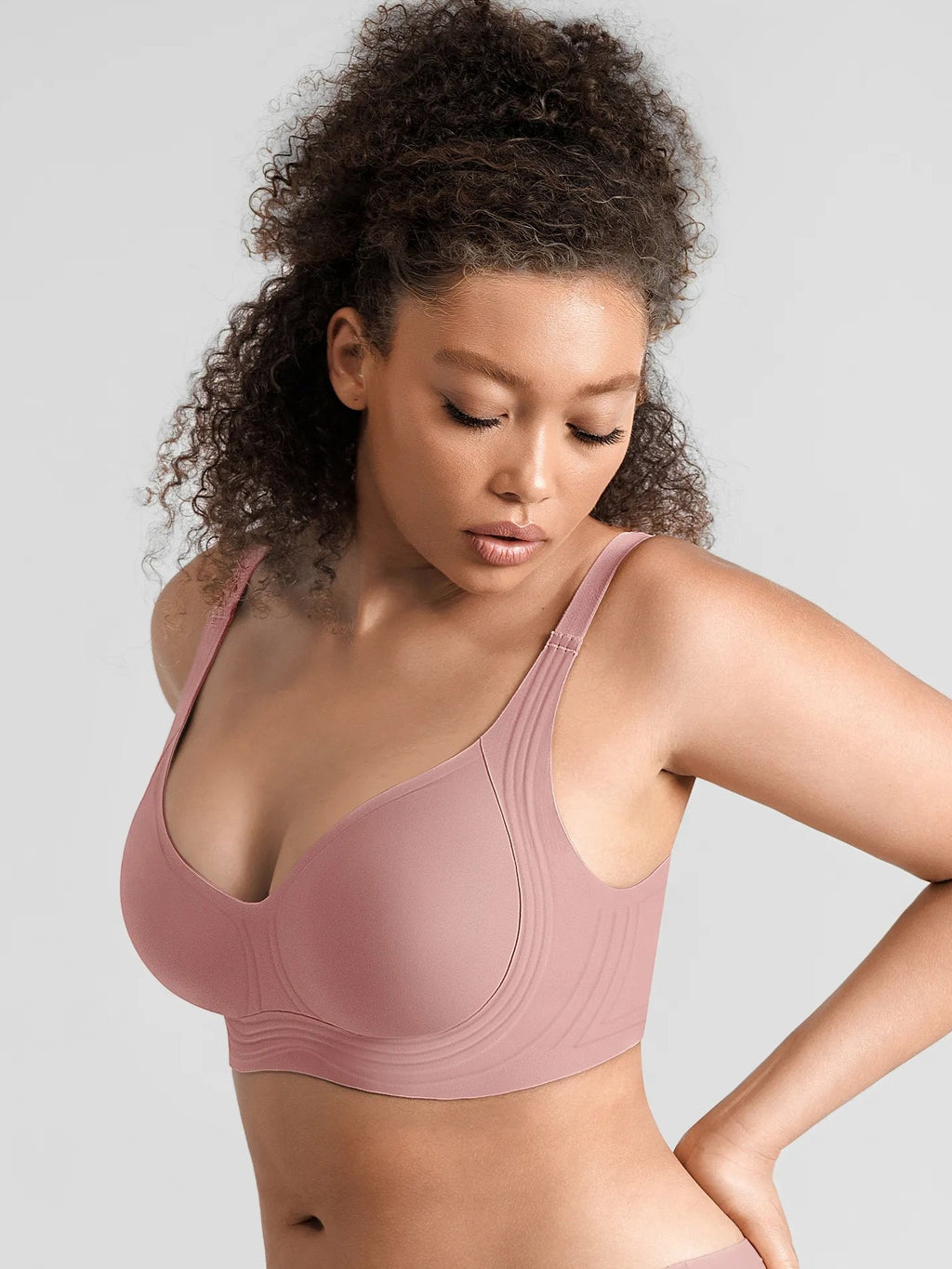 Feelingirl Jelly-Support Comfort Wireless Seamless Plunge Bra