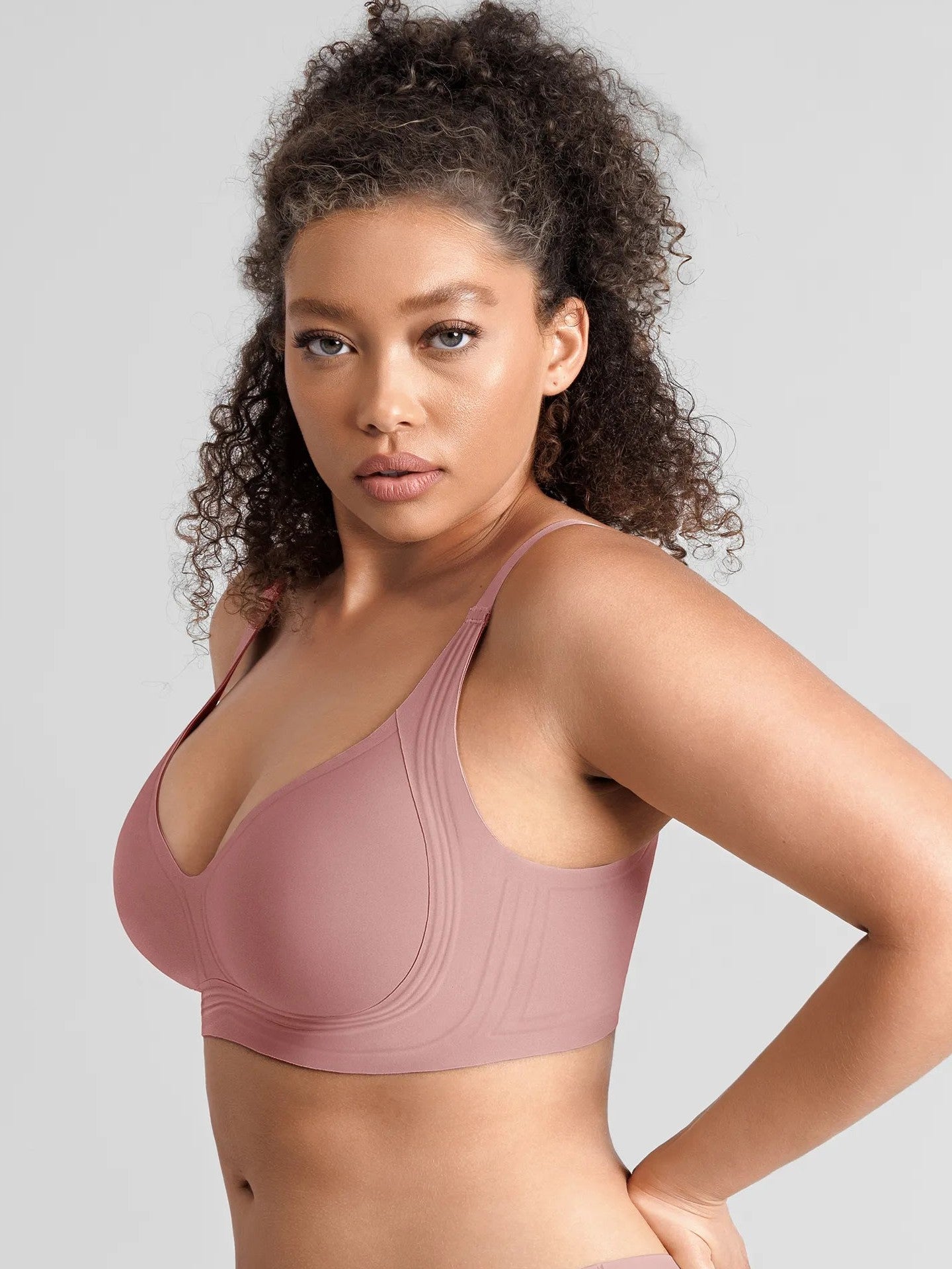Feelingirl Jelly-Support Comfort Wireless Seamless Plunge Bra