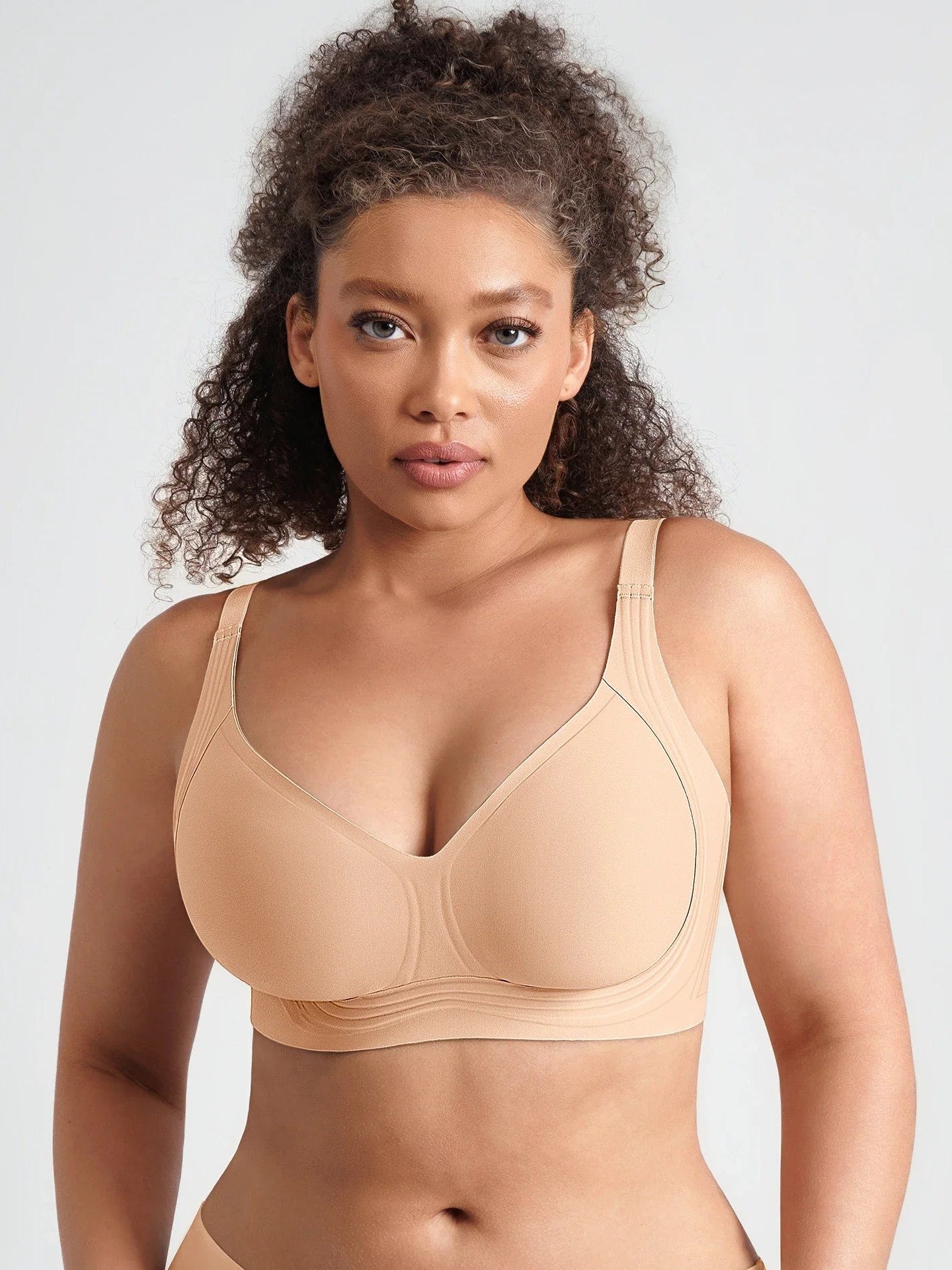 Feelingirl Jelly-Support Comfort Wireless Seamless Plunge Bra