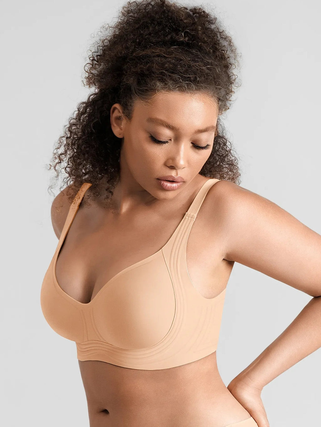 Feelingirl Jelly-Support Comfort Wireless Seamless Plunge Bra