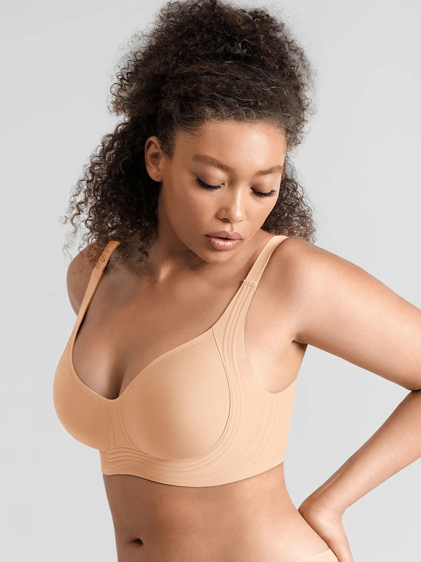Feelingirl Jelly-Support Comfort Wireless Seamless Plunge Bra