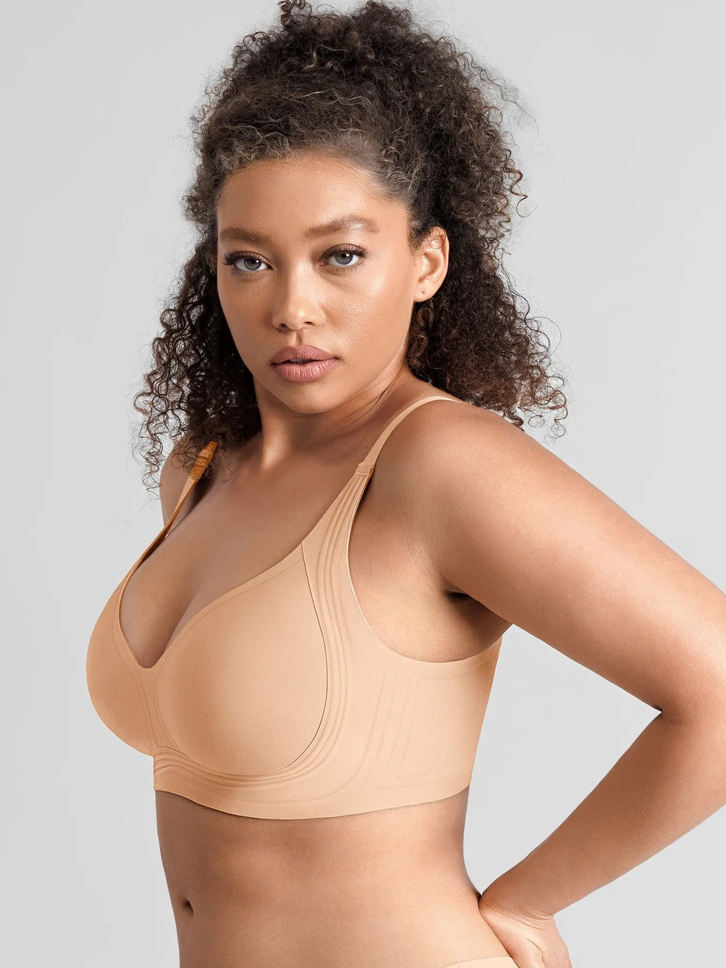 Feelingirl Jelly-Support Comfort Wireless Seamless Plunge Bra