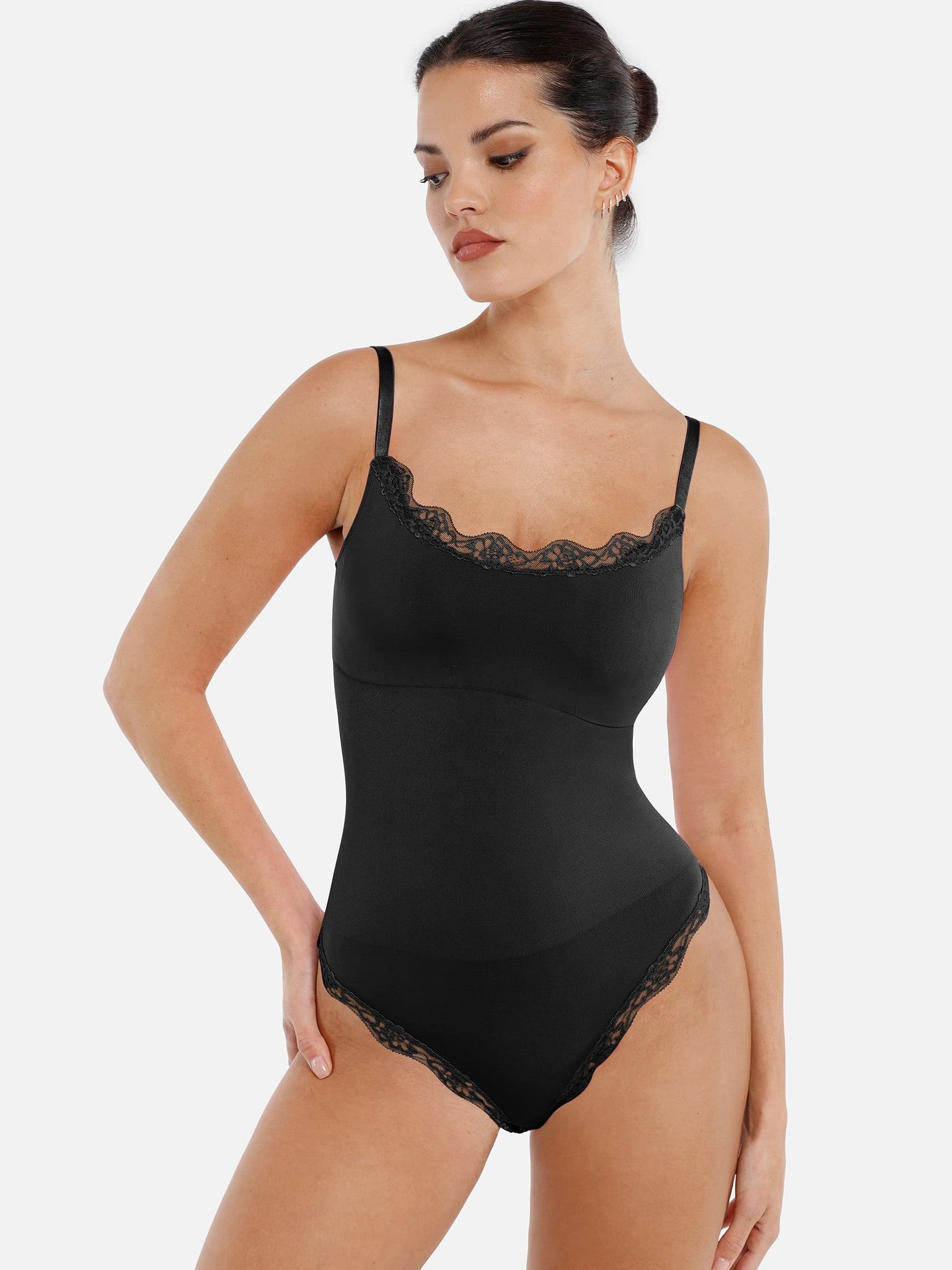 Lace Firm Control Seamless Thong Bodysuit
