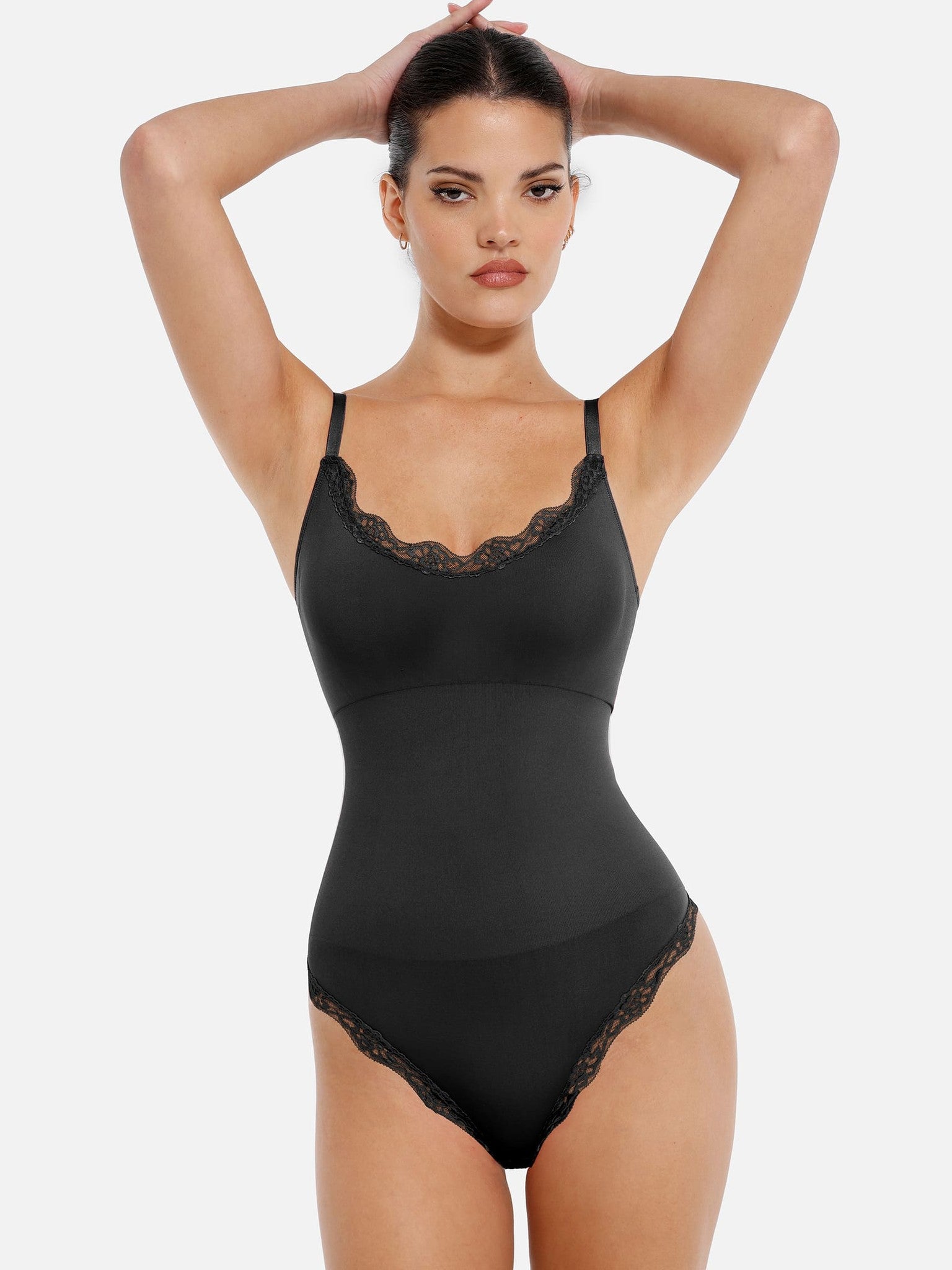 Lace Firm Control Seamless Thong Bodysuit