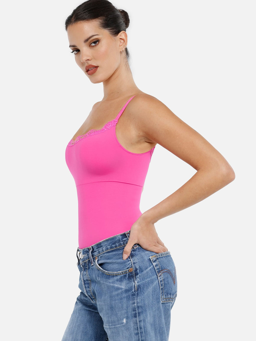 Lace Firm Control Seamless Thong Bodysuit