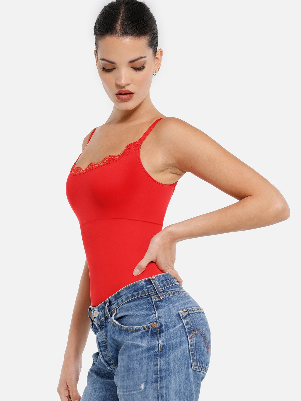 Lace Firm Control Seamless Thong Bodysuit
