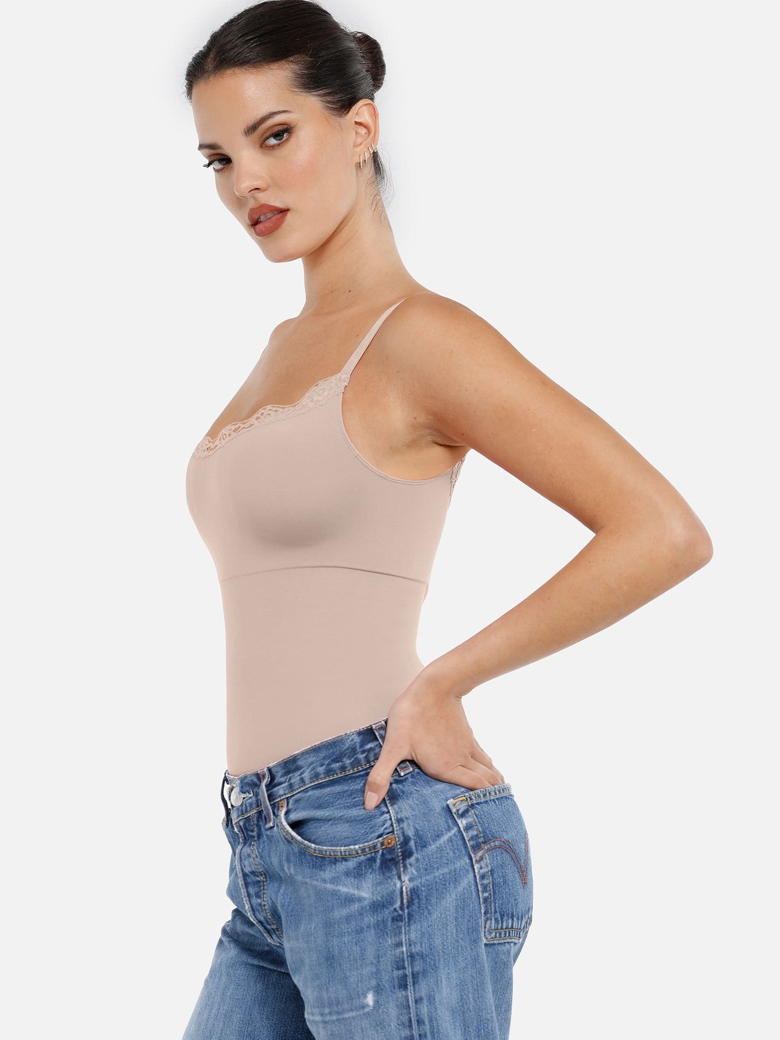 Lace Firm Control Seamless Thong Bodysuit