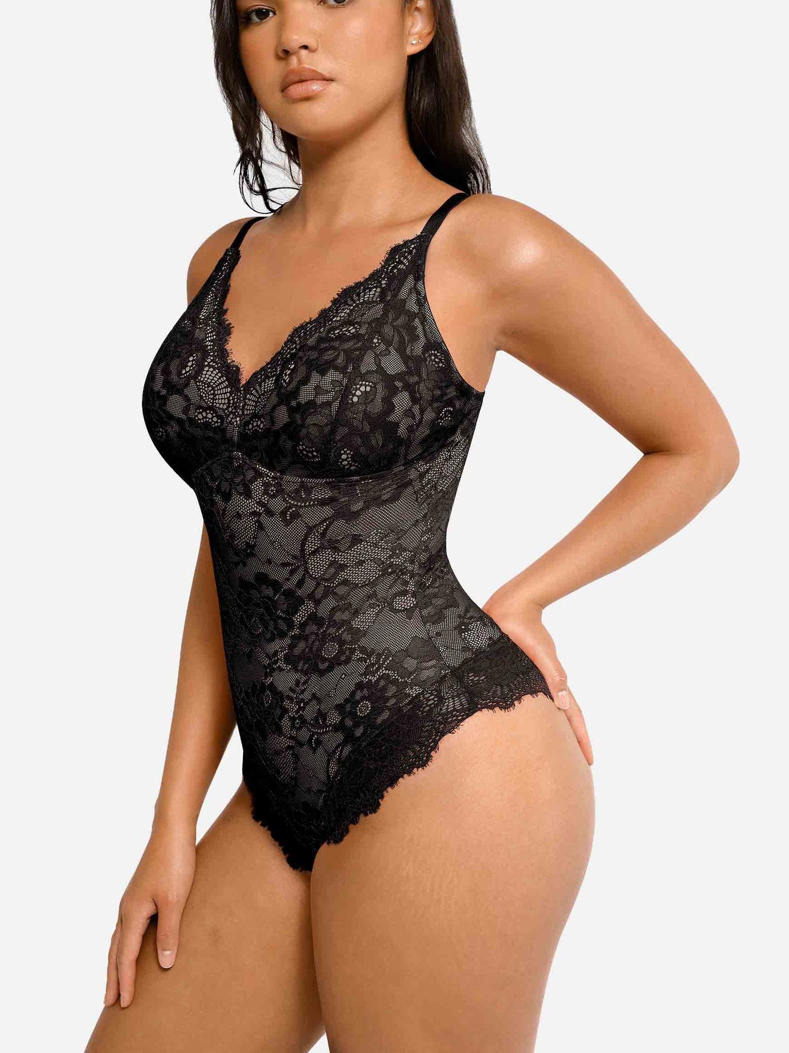 2-Pack Lace V Neck Bodysuit Bundle