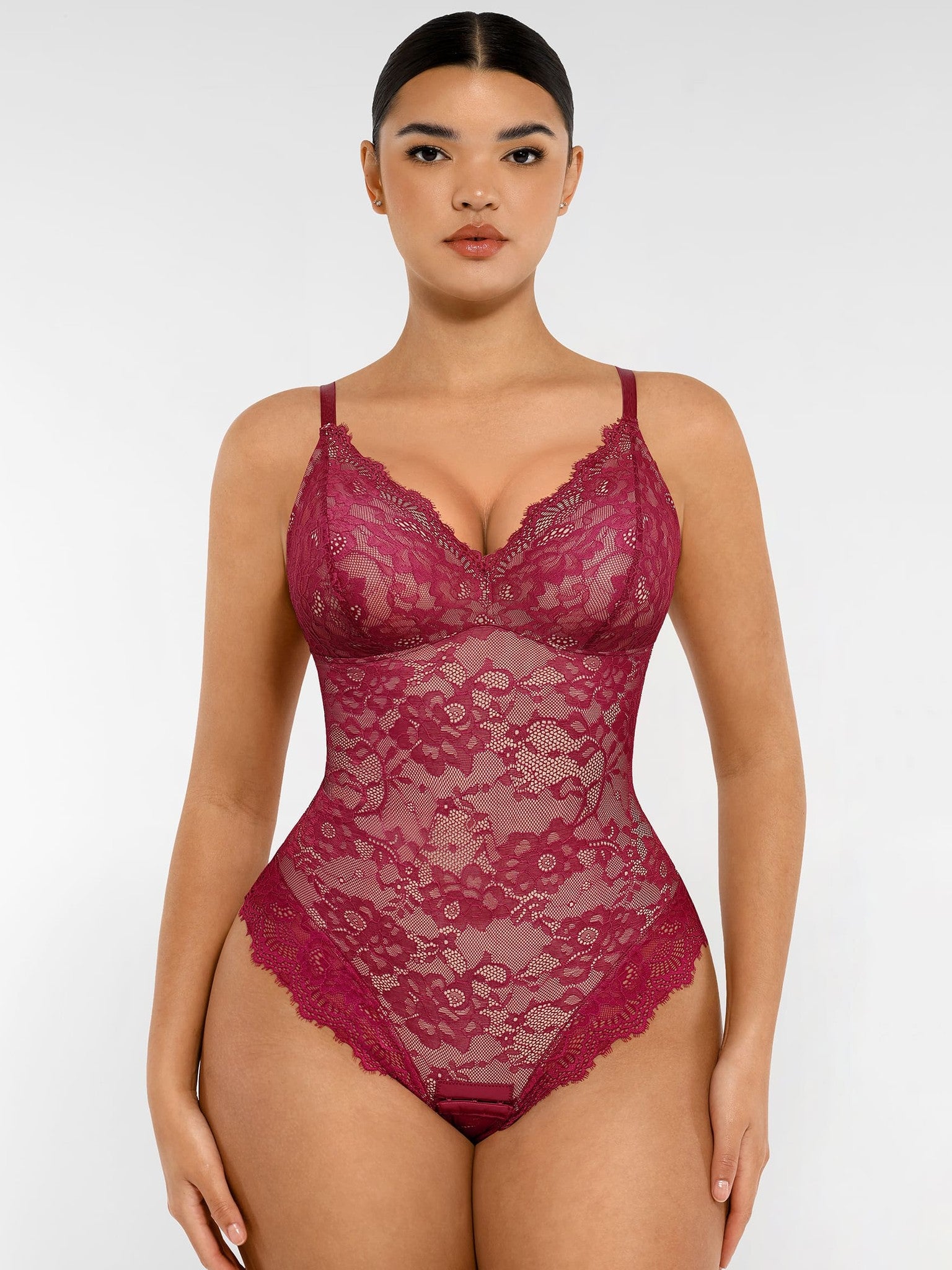 Lace V-Neck Breathable Bodysuit