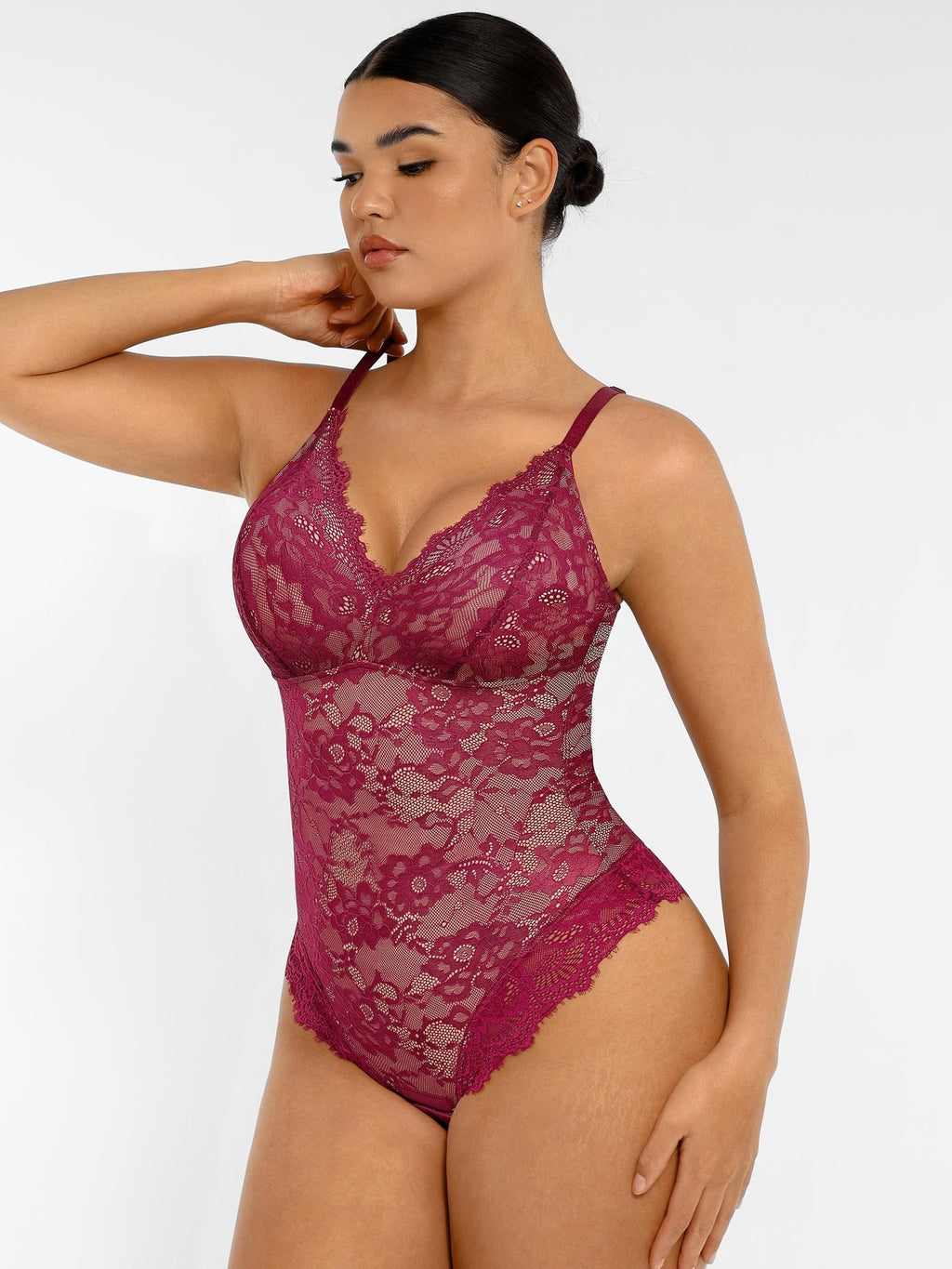 Lace V-Neck Breathable Bodysuit