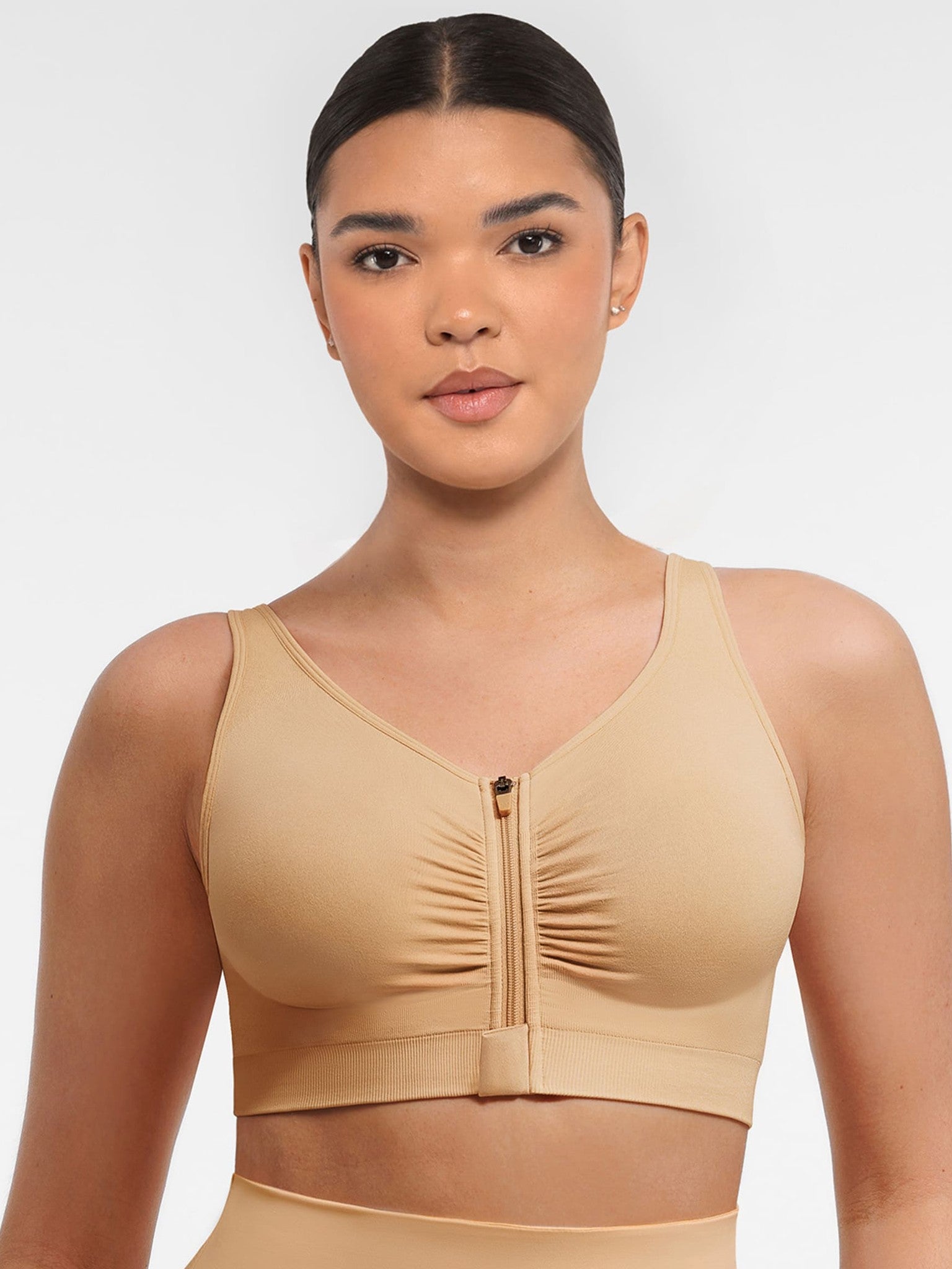 Feelingirl Seamless Front-Opening Zipper Bra