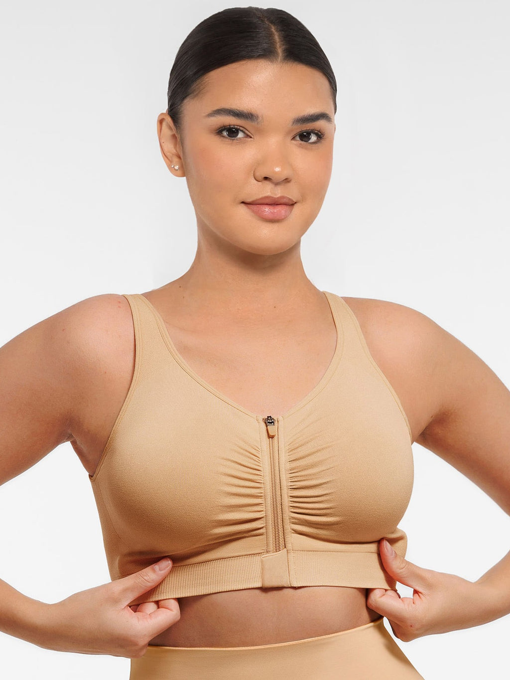 Feelingirl Seamless Front-Opening Zipper Bra