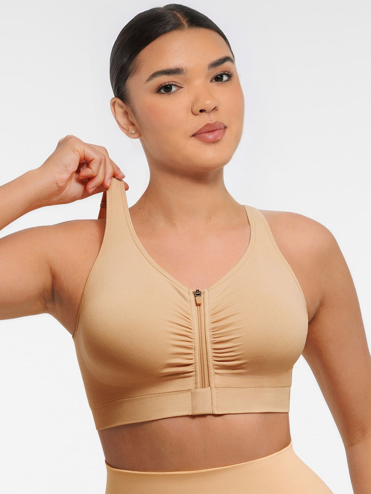 Feelingirl Seamless Front-Opening Zipper Bra