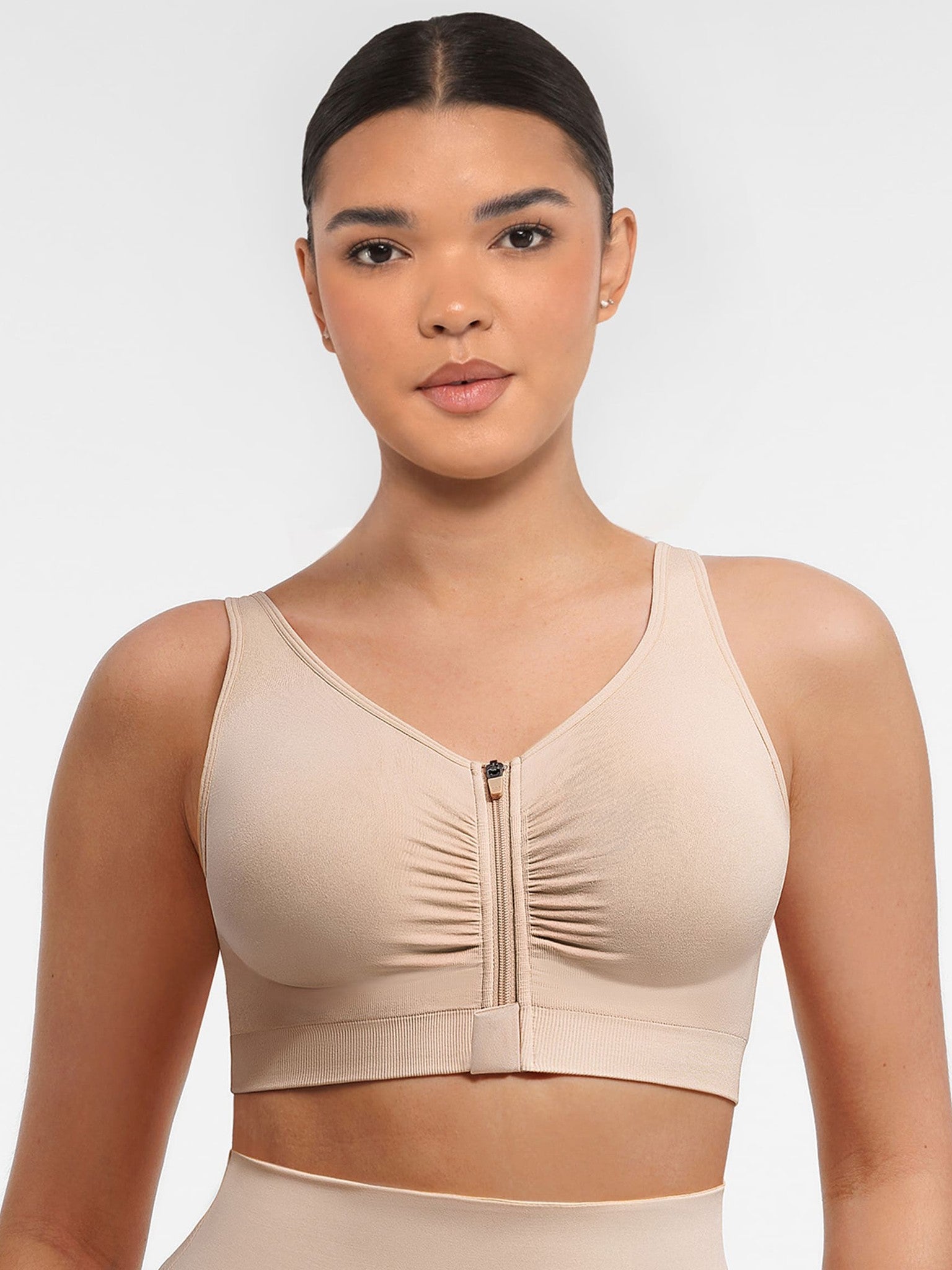 Feelingirl Seamless Front-Opening Zipper Bra