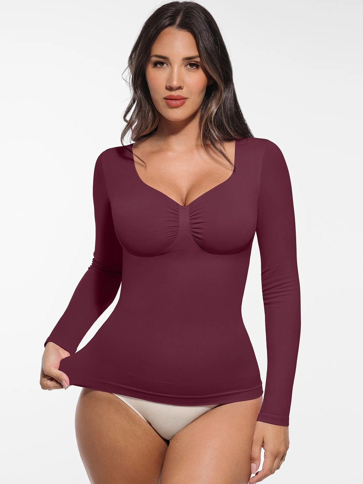 Feelingirl Seamless Long-Sleeve Everyday Shaper Top