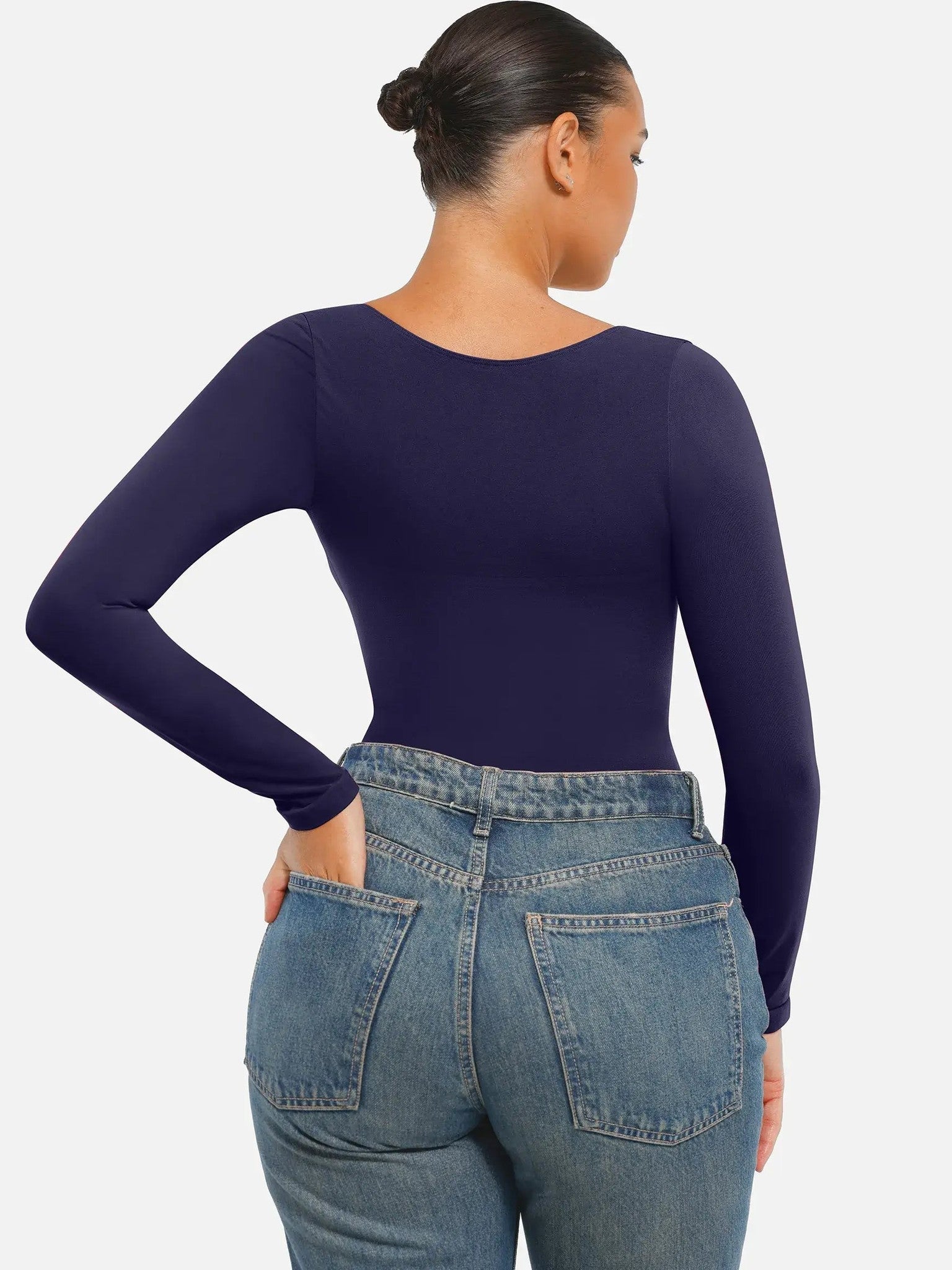 Seamless Long Sleeve Tummy Control Thong Bodysuit