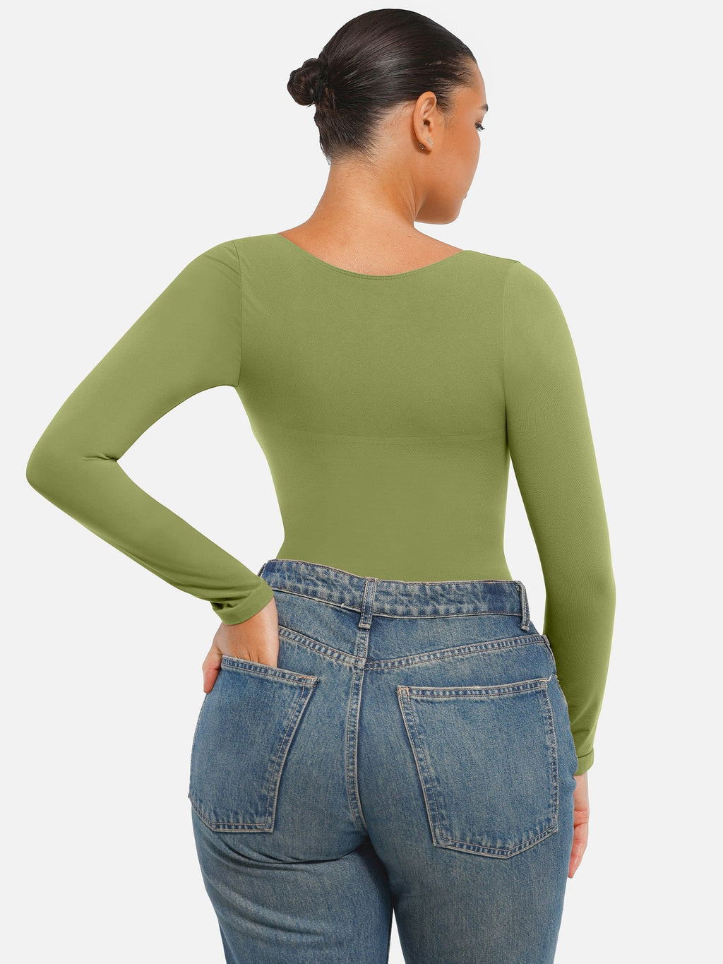 Seamless Long Sleeve Tummy Control Thong Bodysuit