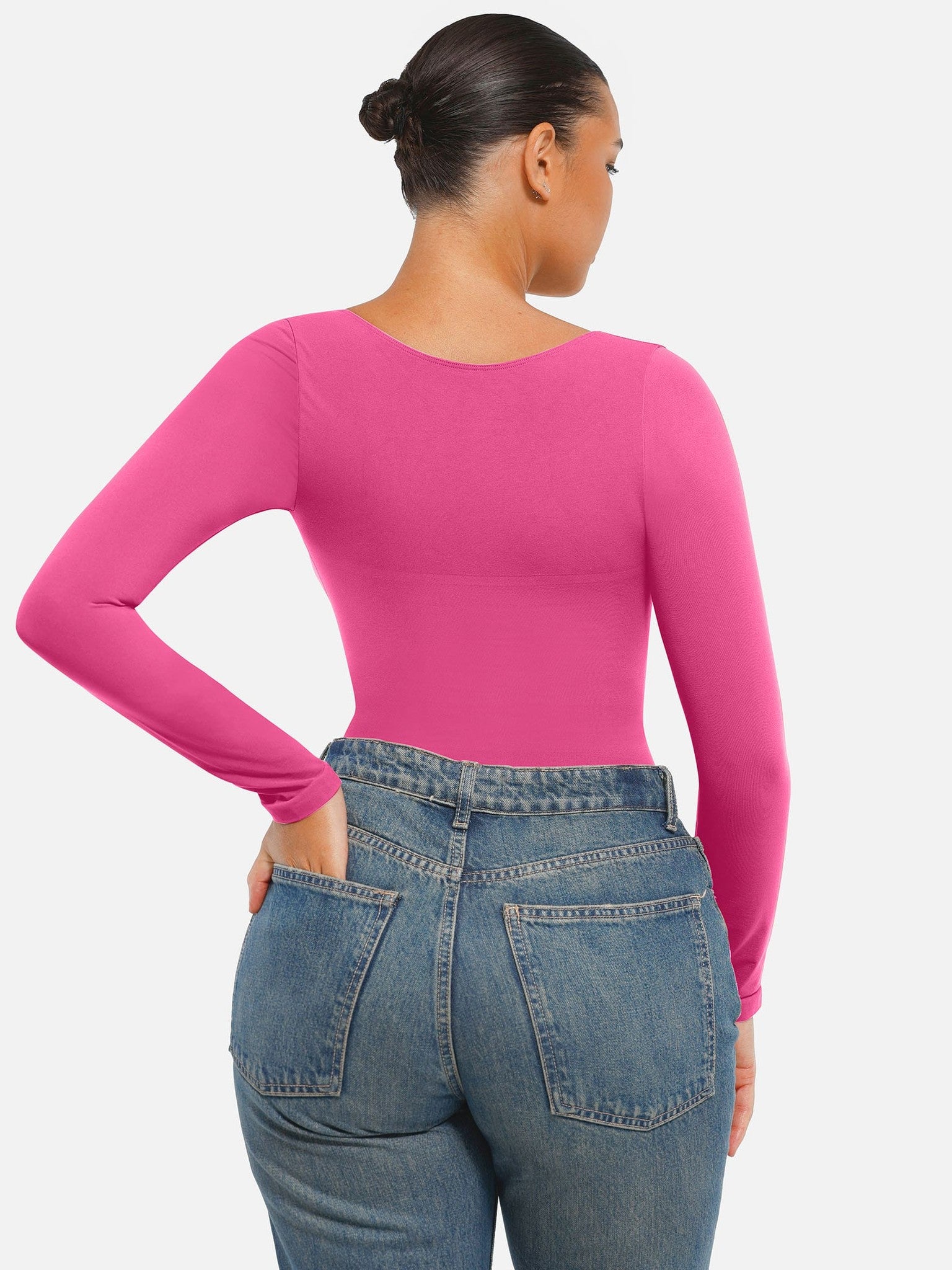 Seamless Long Sleeve Tummy Control Thong Bodysuit