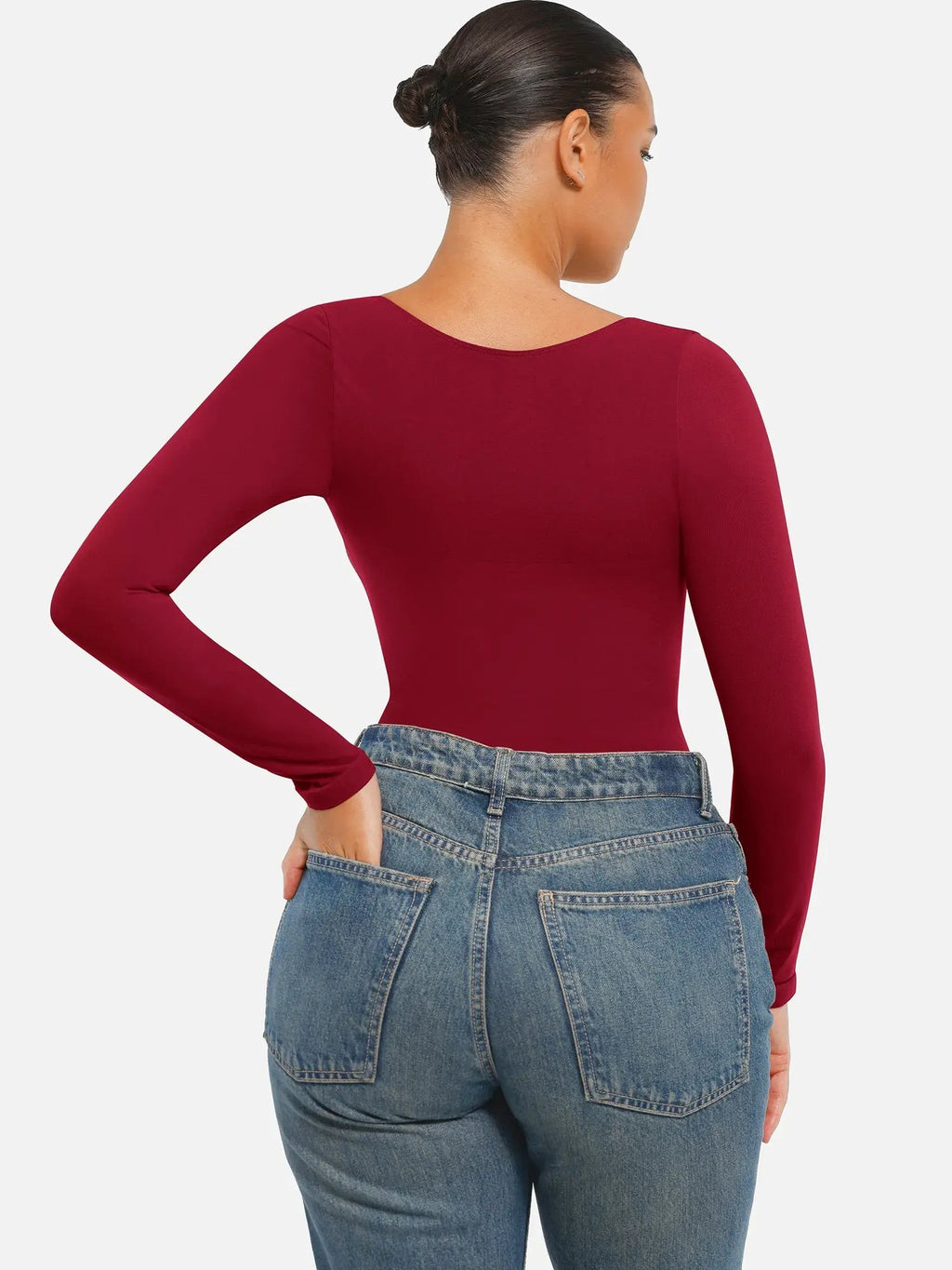 Seamless Long Sleeve Tummy Control Thong Bodysuit
