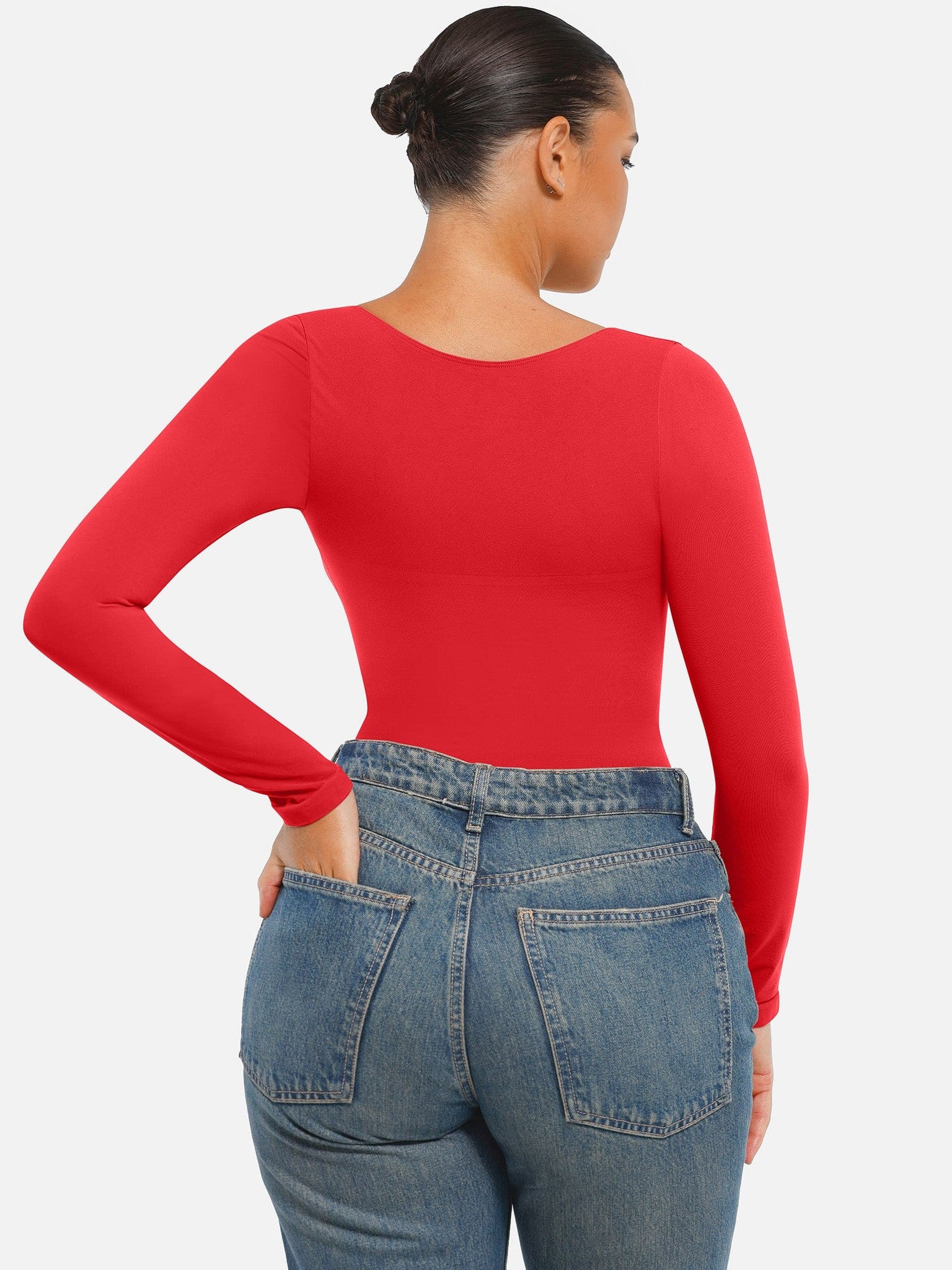 Seamless Long Sleeve Tummy Control Thong Bodysuit