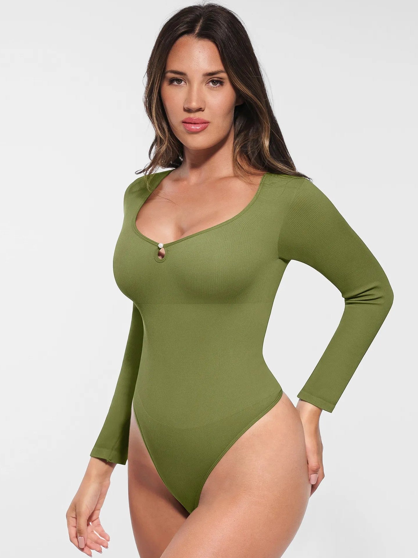Feelingirl Seamless Ribbed Bodysuit
