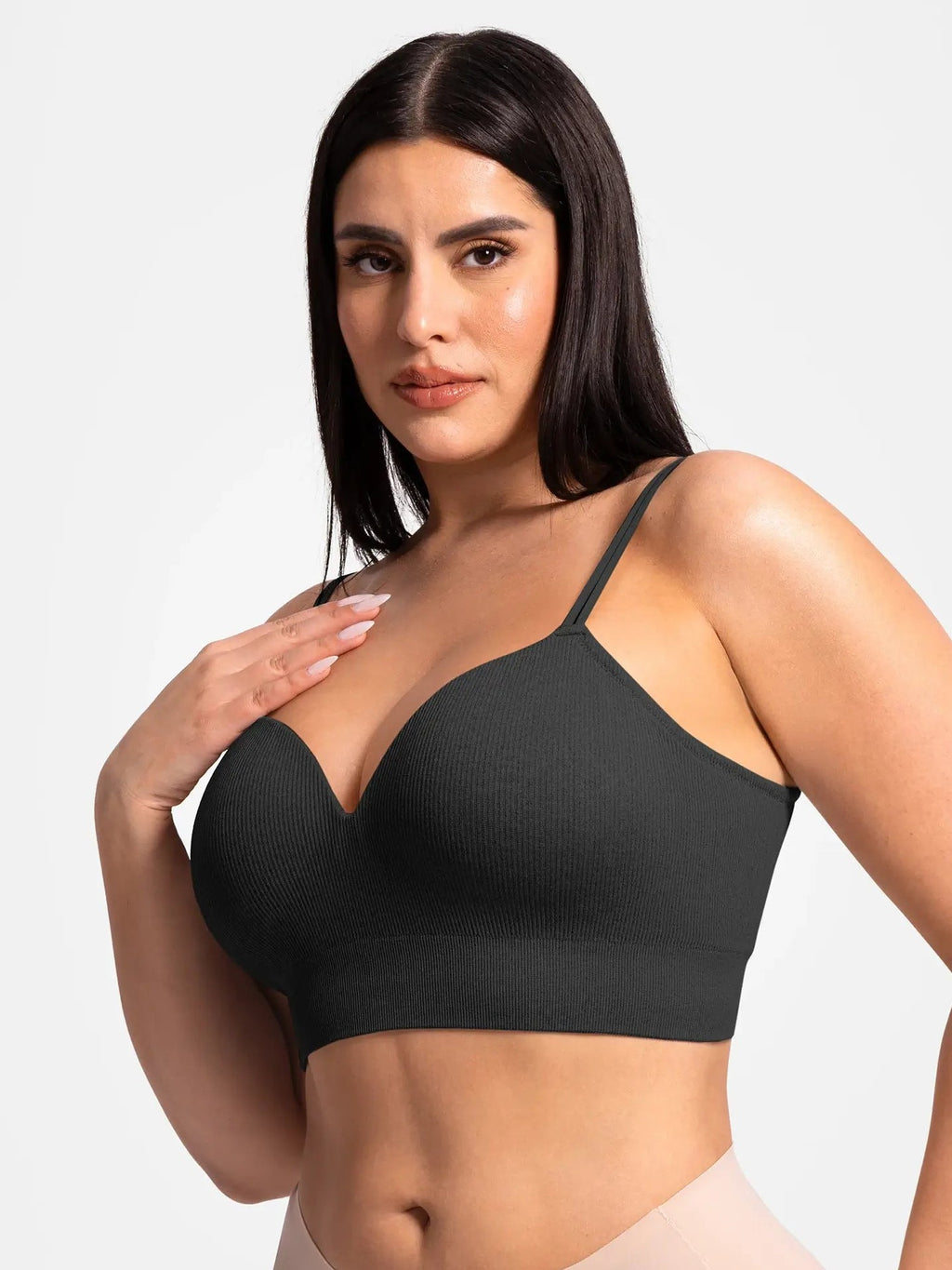 Lift Adjustable Seamless Wireless Ribbed Bra
