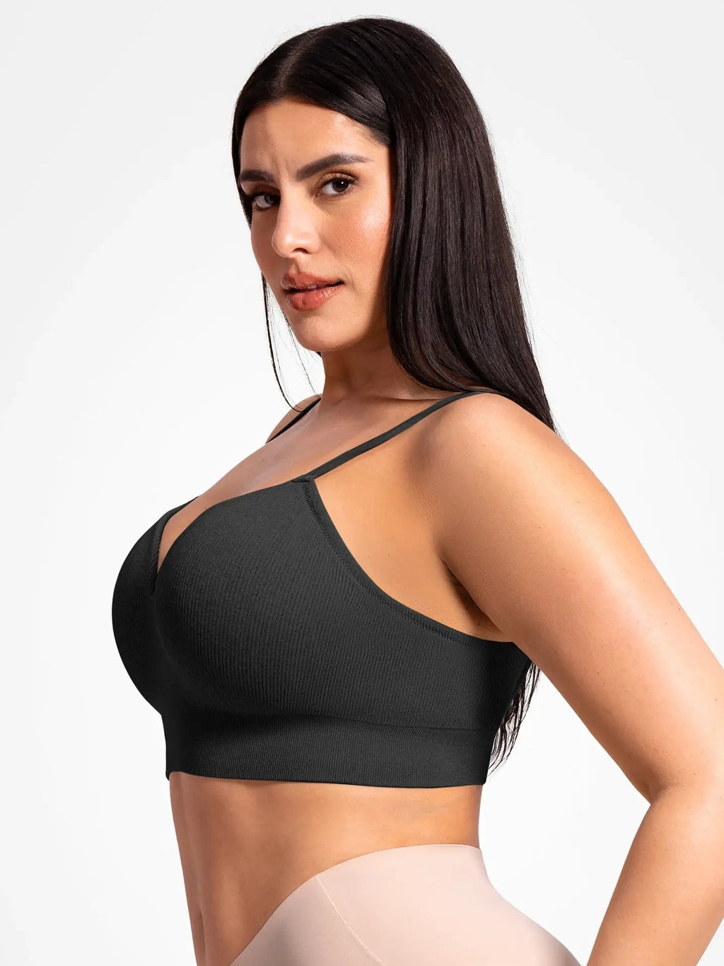 Lift Adjustable Seamless Wireless Ribbed Bra