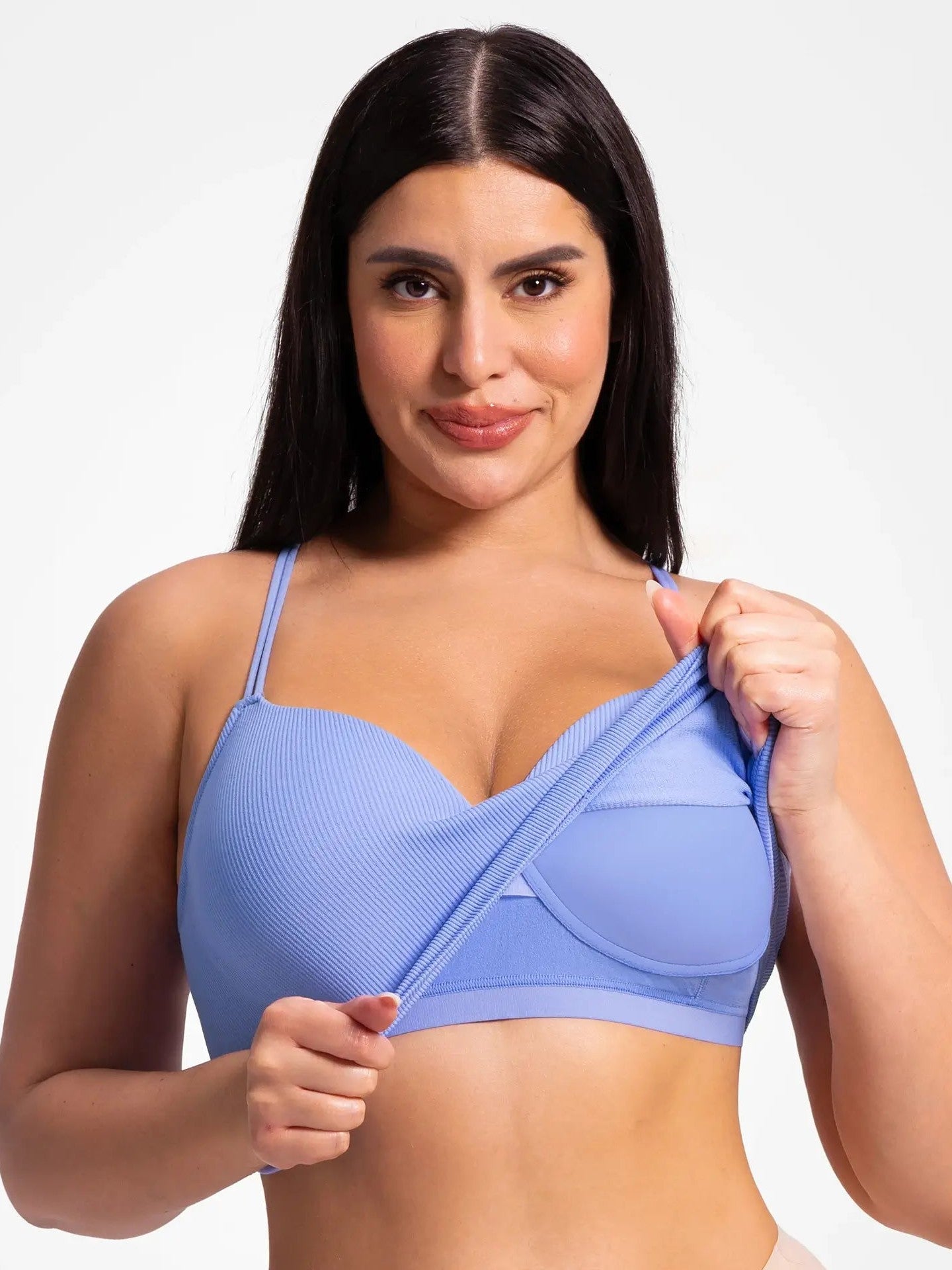 Lift Adjustable Seamless Wireless Ribbed Bra