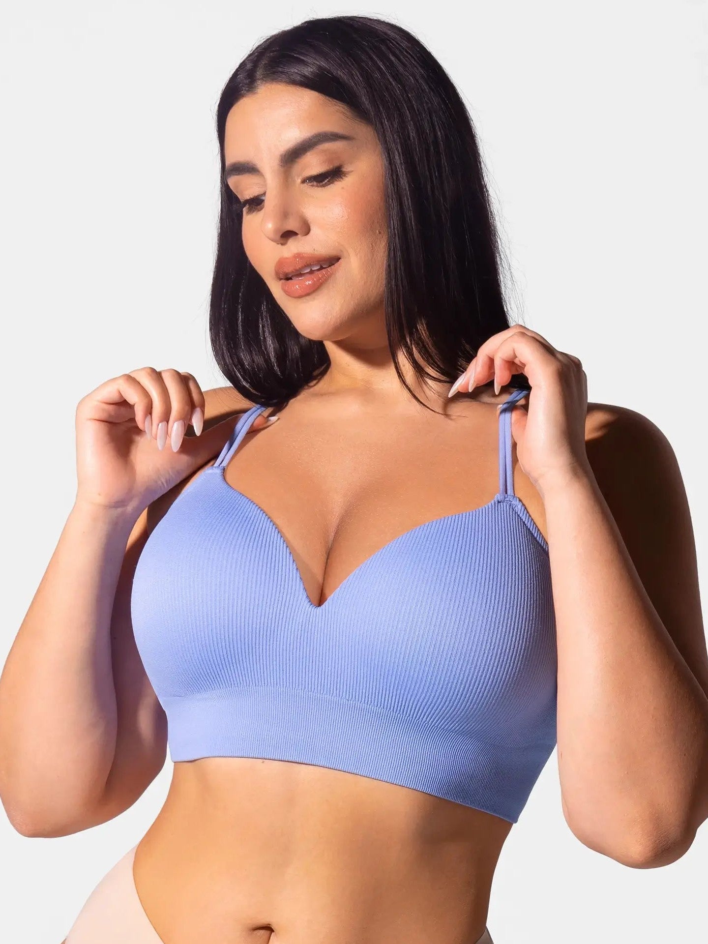 Lift Adjustable Seamless Wireless Ribbed Bra
