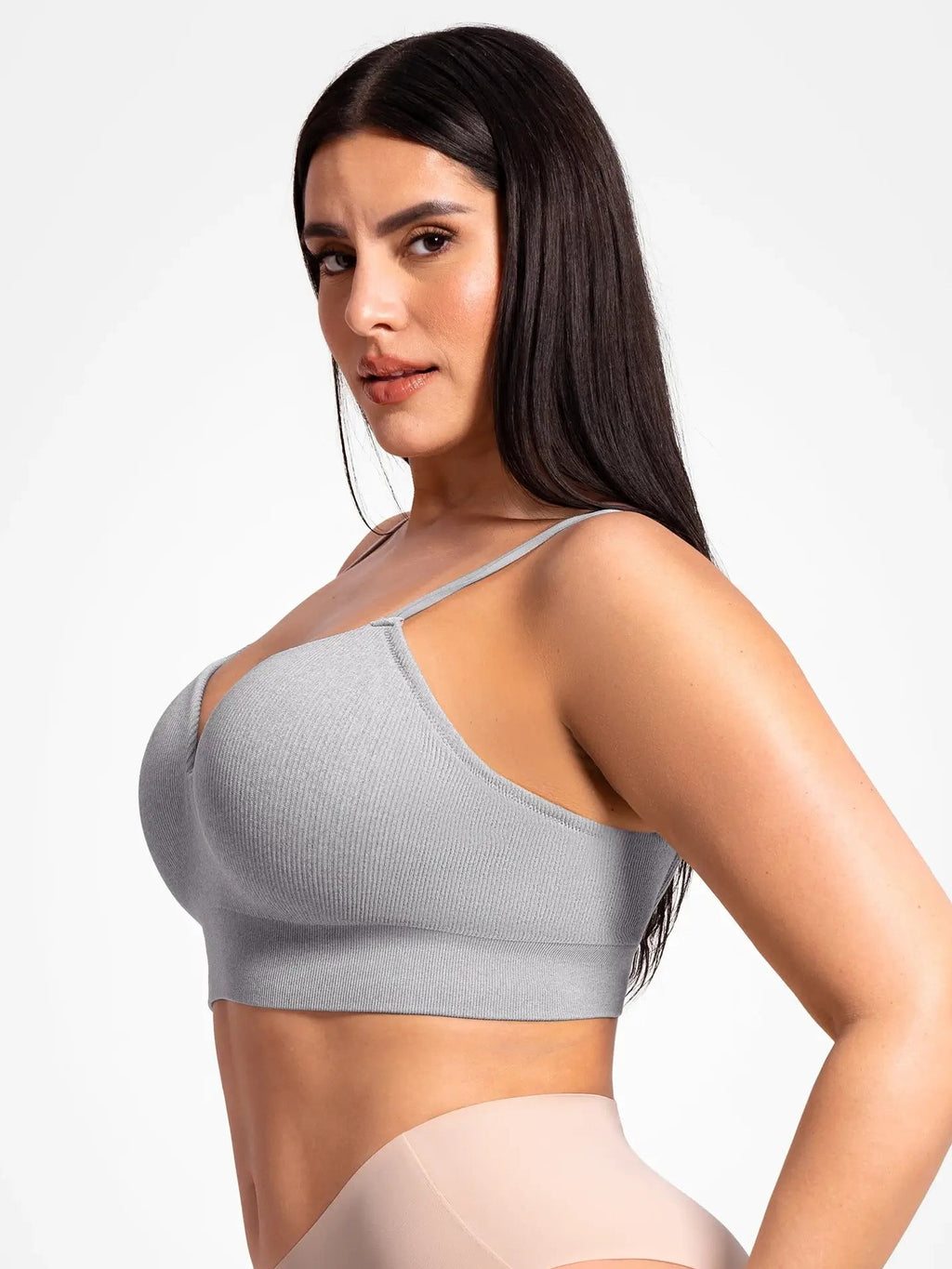 Lift Adjustable Seamless Wireless Ribbed Bra