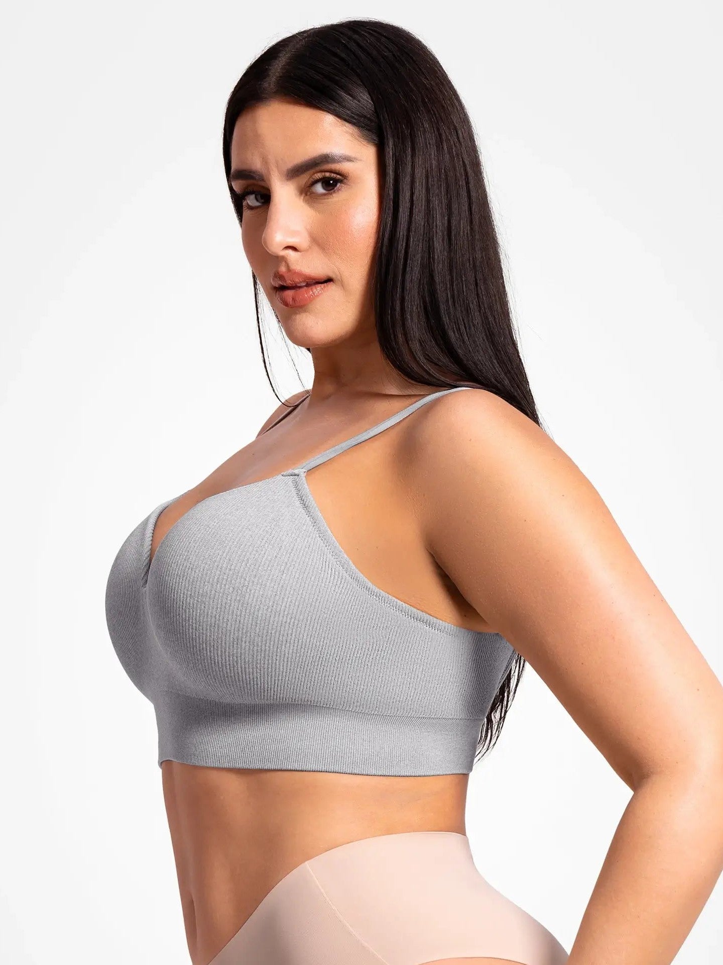 Lift Adjustable Seamless Wireless Ribbed Bra